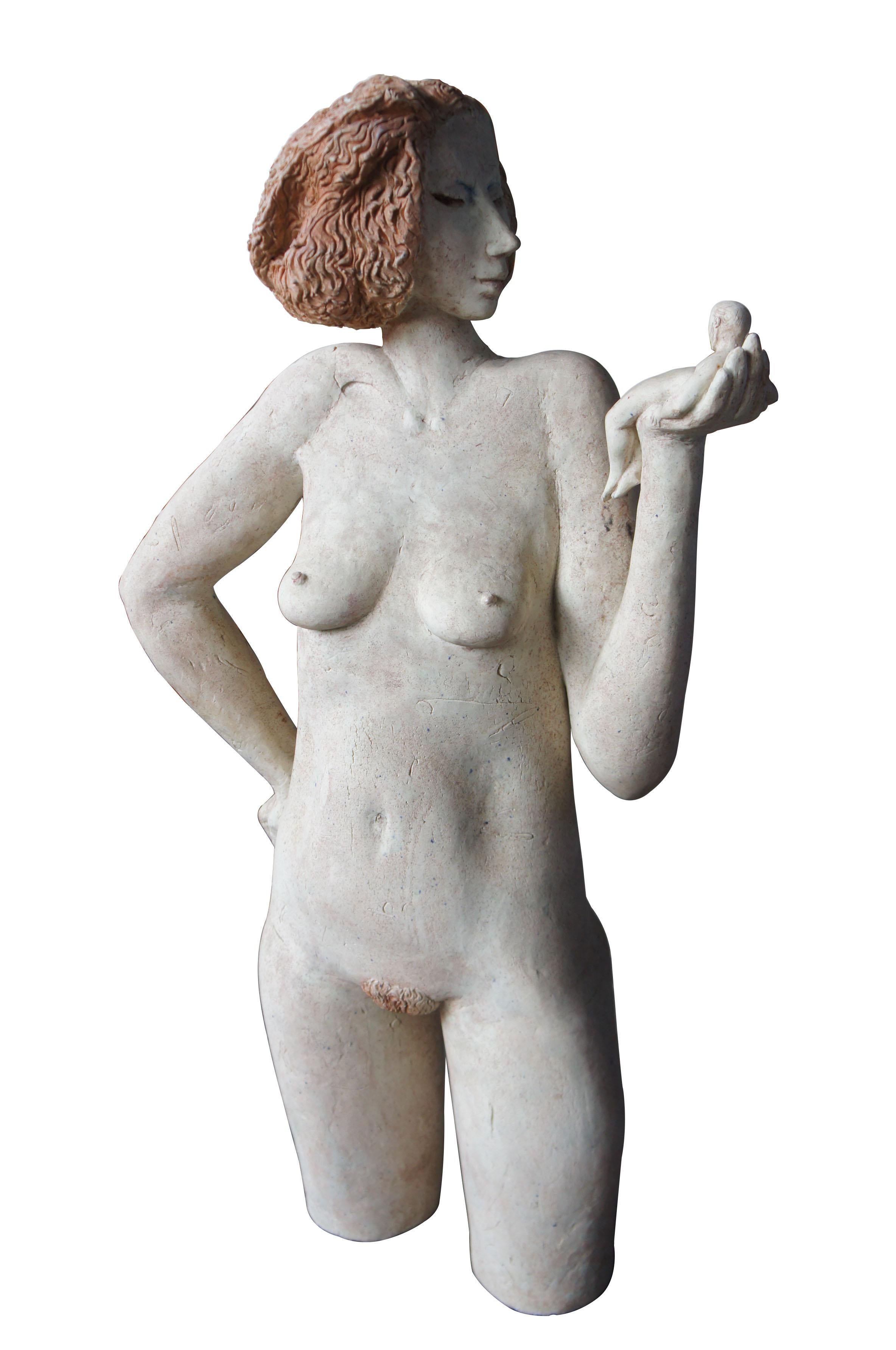 Surrealist modern nude female ceramic sculpture miniature male feminist statue

Up for consideration is an exquisite ceramic sculpture. Features a nude woman with reddish hair. One arm is resting upon her hip, while the other is outstretched