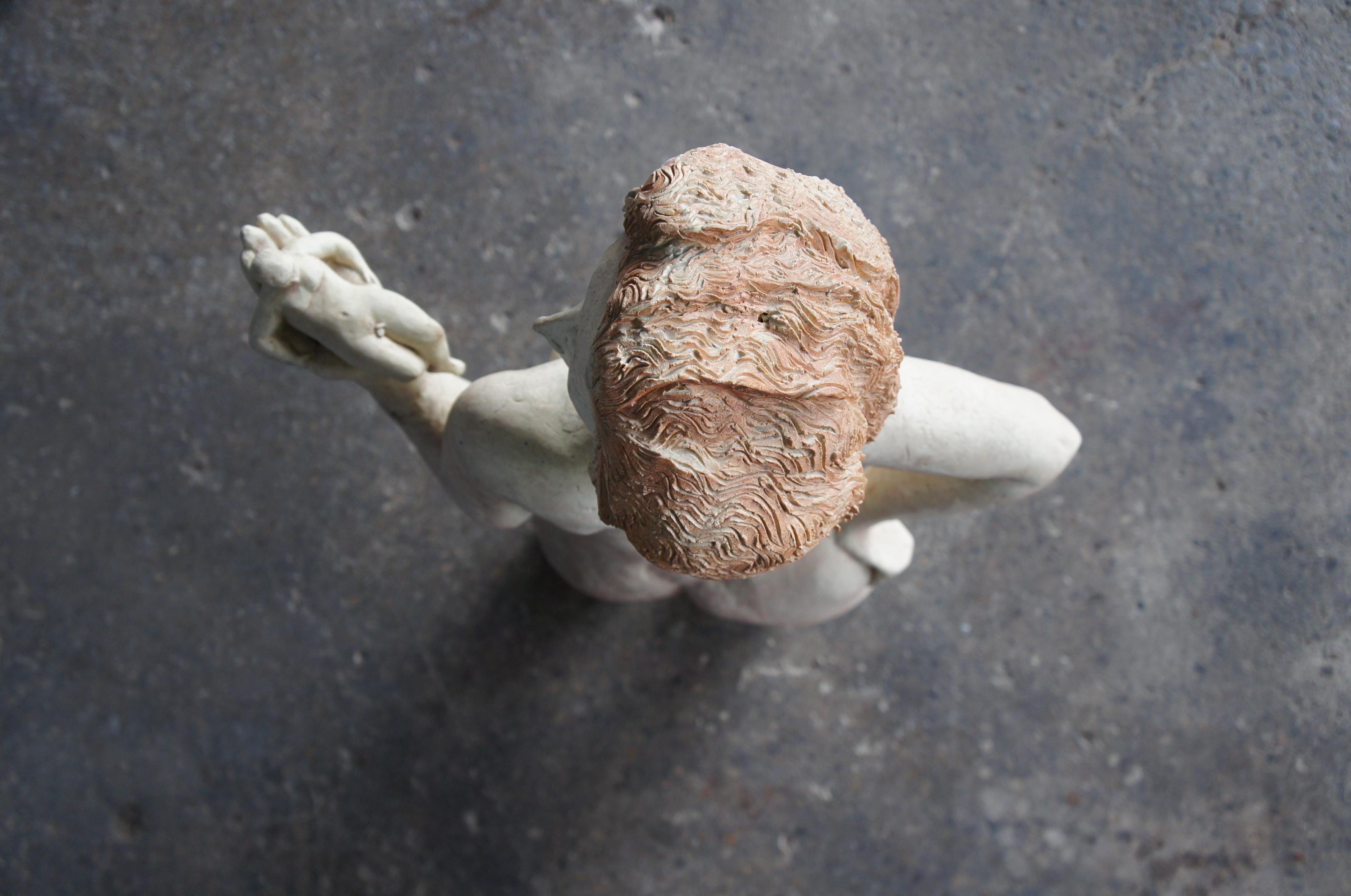 20th Century Surrealist Modern Nude Female Ceramic Sculpture Miniature Male Feminist Statue