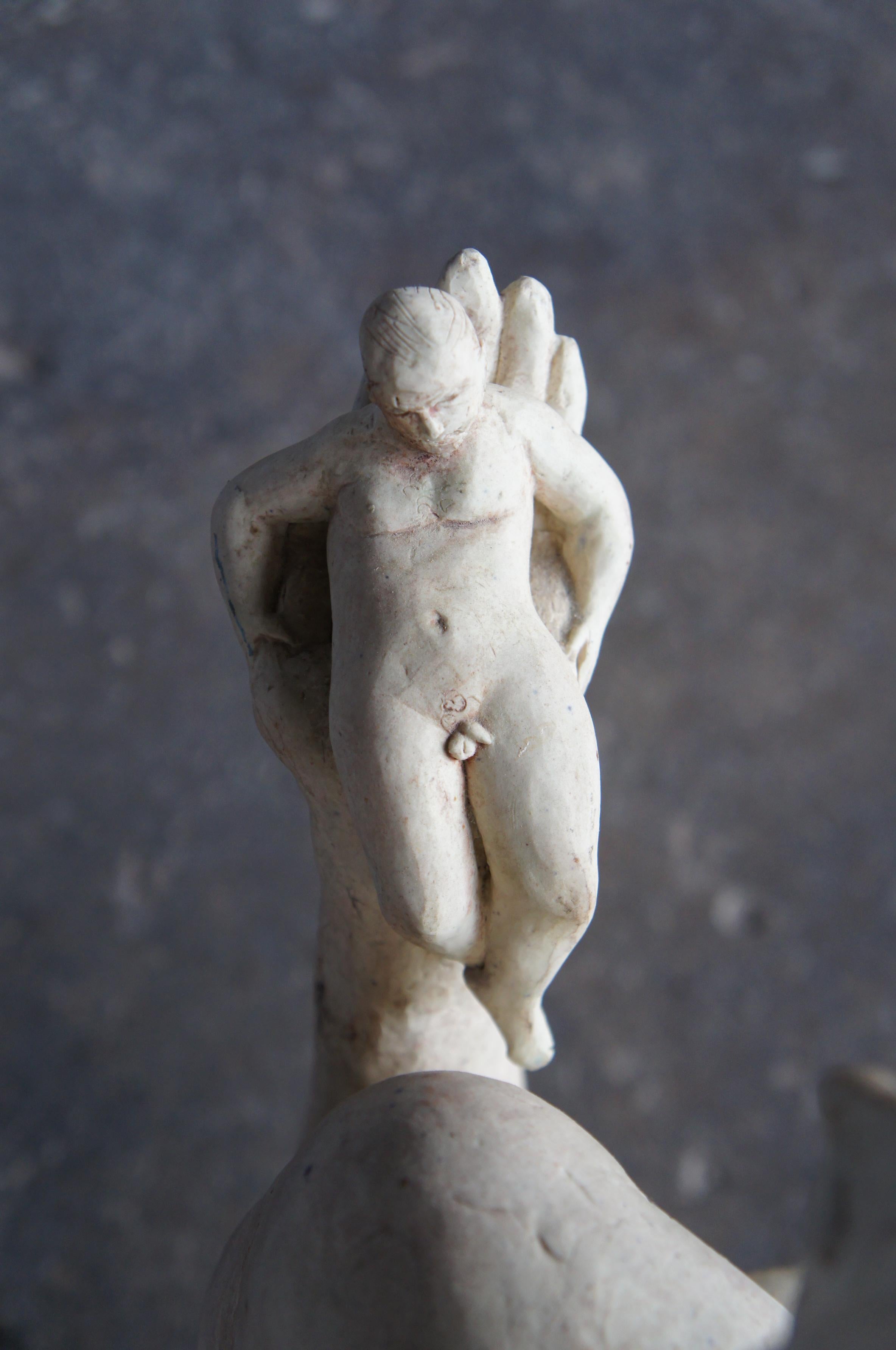 Surrealist Modern Nude Female Ceramic Sculpture Miniature Male Feminist Statue 1