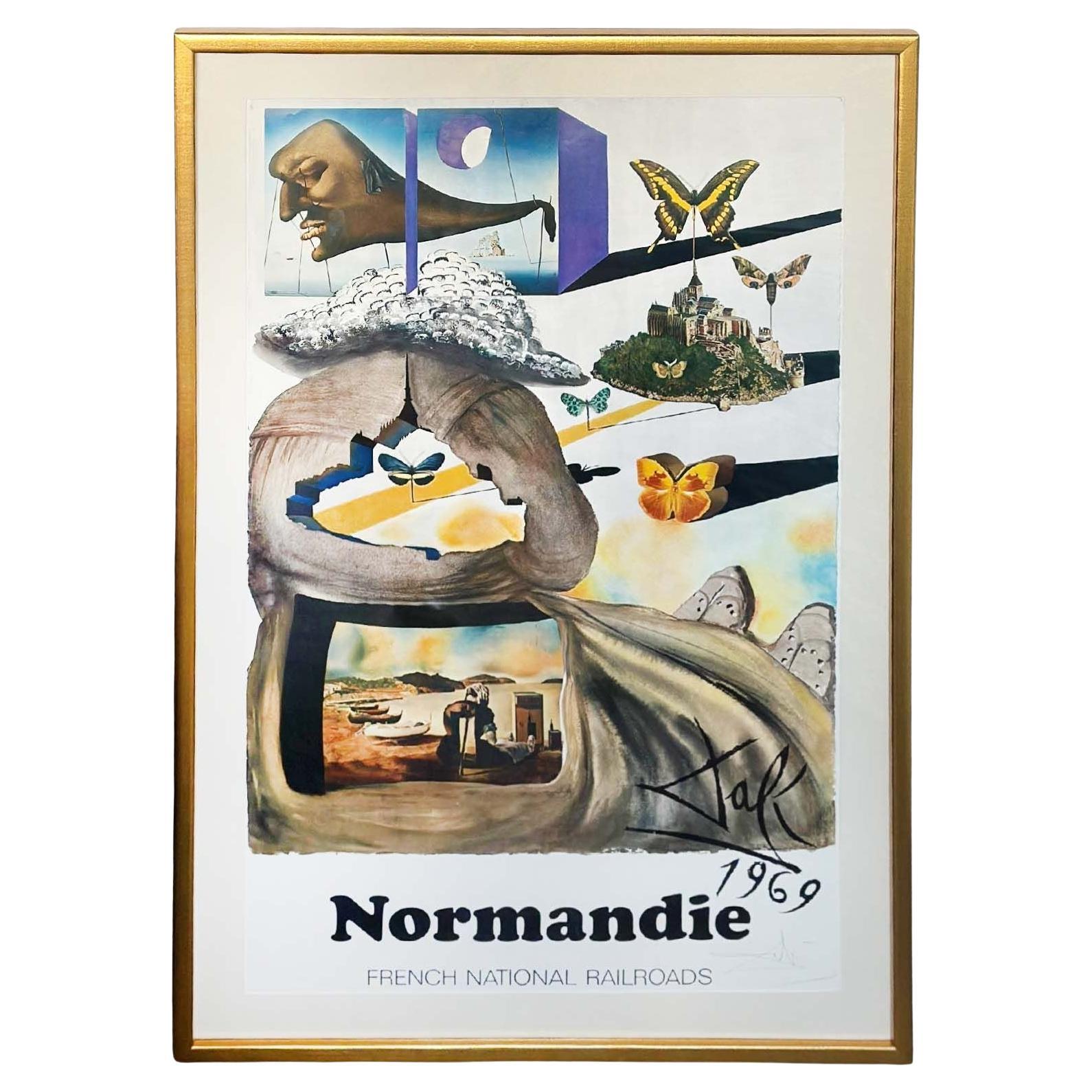 Surrealist "Normandie" Lithograph Poster by Salvador Dalí, 1969 For Sale