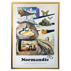 Vintage Surrealist "Normandie" Lithograph Poster by Salvador Dalí, 1969