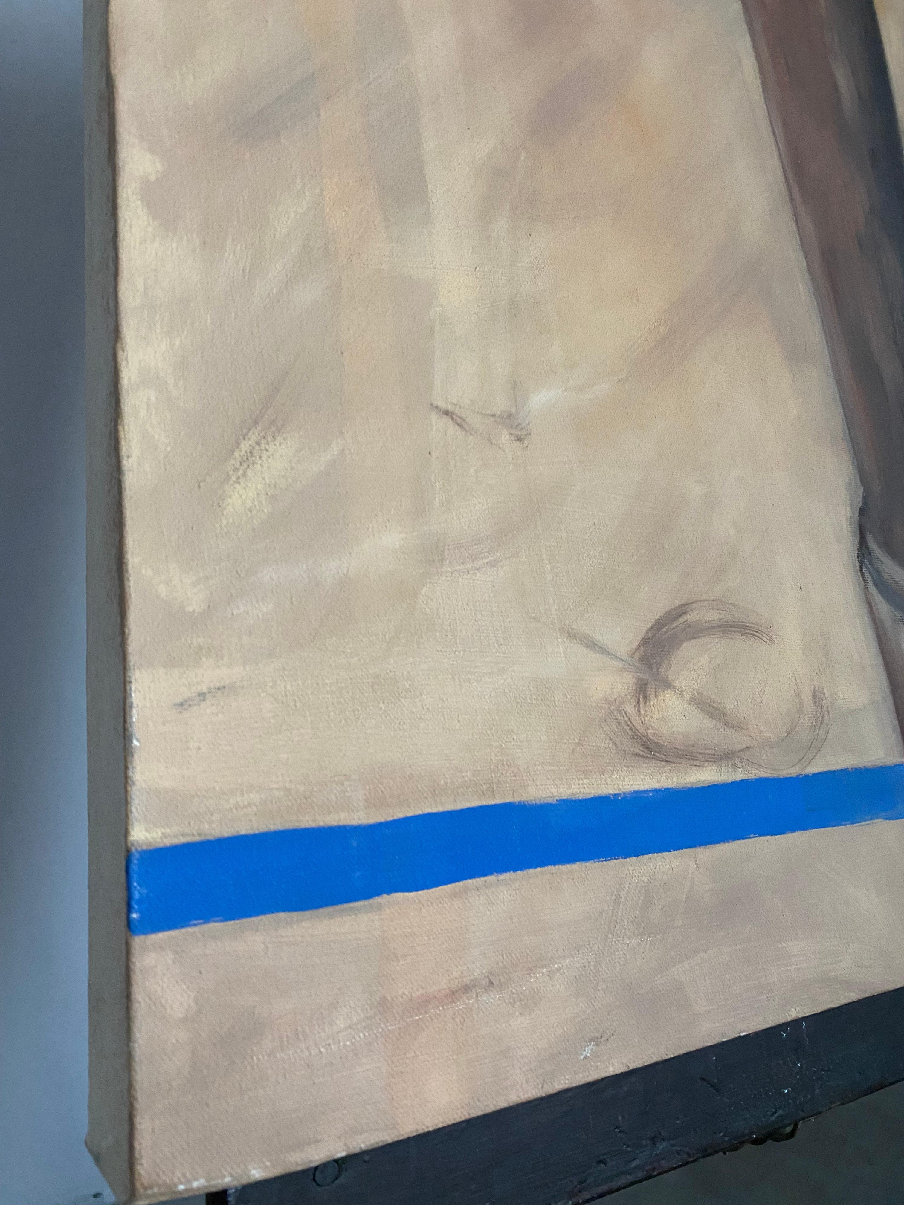 Surrealistisches Originalgemälde, Öl auf Leinwand, Ölgemälde mit Möbelbein im Angebot 9