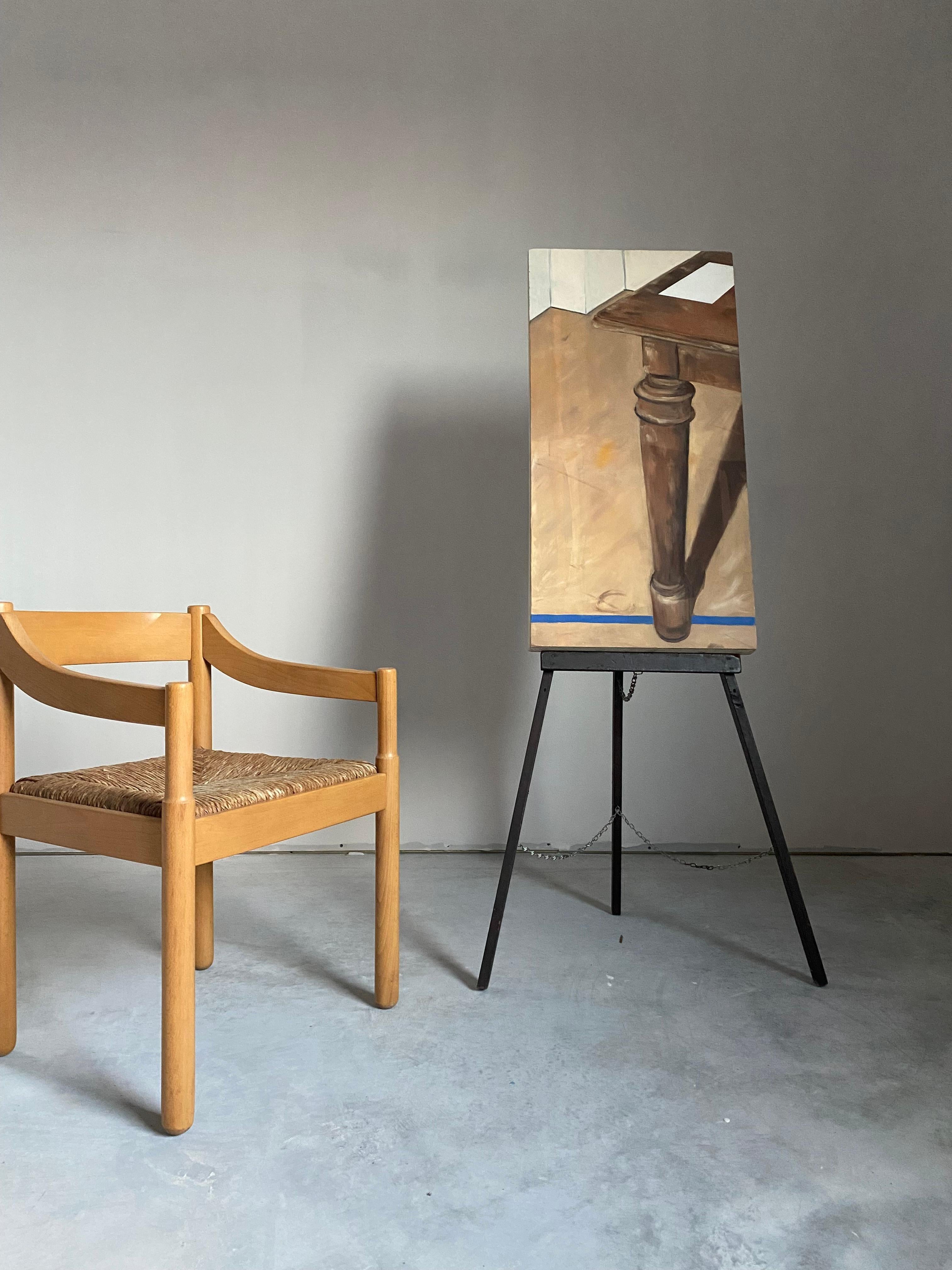 Einzigartiges, originales Ölgemälde auf Leinwand mit surrealistischem Touch für das Interieur eines Zimmers. Wir lieben die neutrale Farbpalette mit einem Hauch von Yves Klein-Blau.

32,63ʺB × 1,25ʺD × 47,75ʺH

Dieses Werk, das nach den bekanntesten