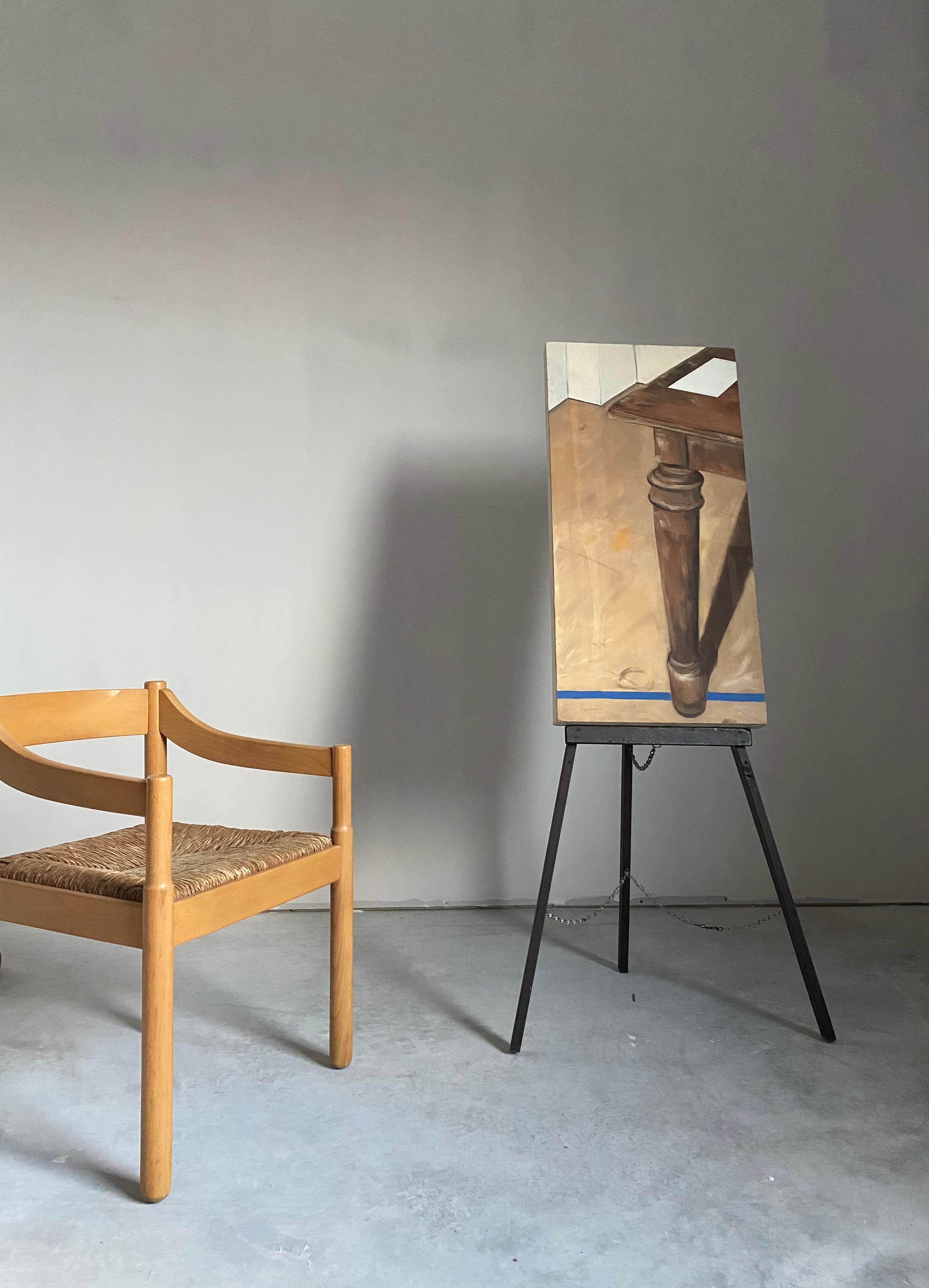 Surrealistisches Originalgemälde, Öl auf Leinwand, Ölgemälde mit Möbelbein (amerikanisch) im Angebot