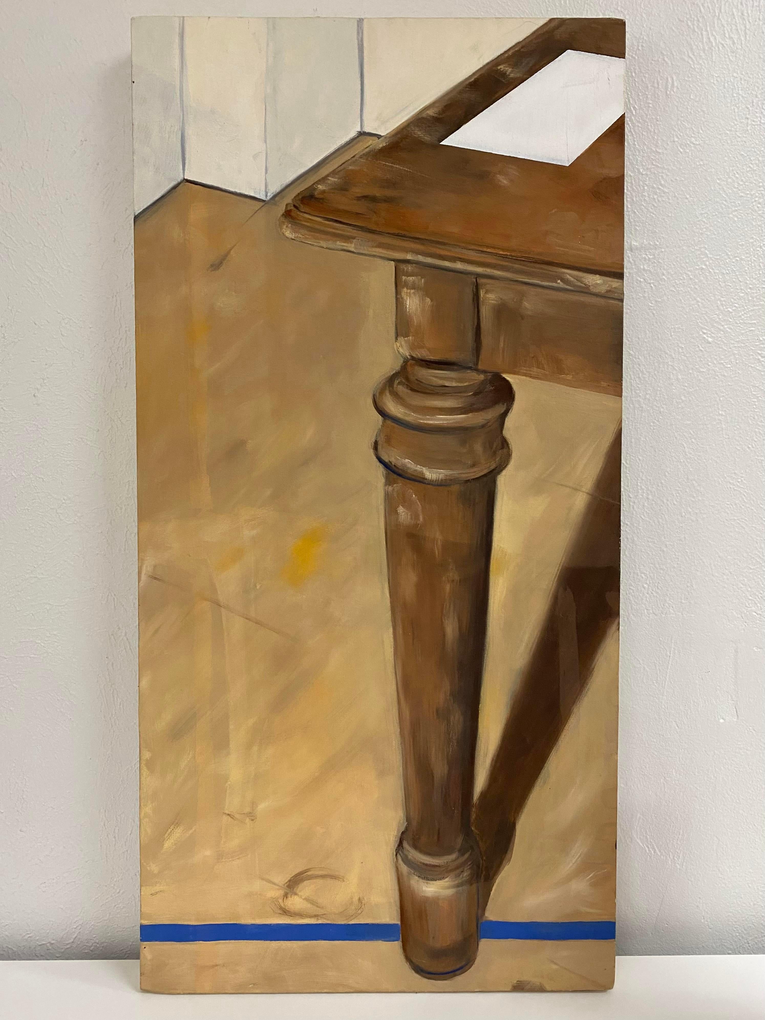 Olio surrealista su tela Pittura originale di gamba di mobile In condizioni buone in vendita a Round Top, TX