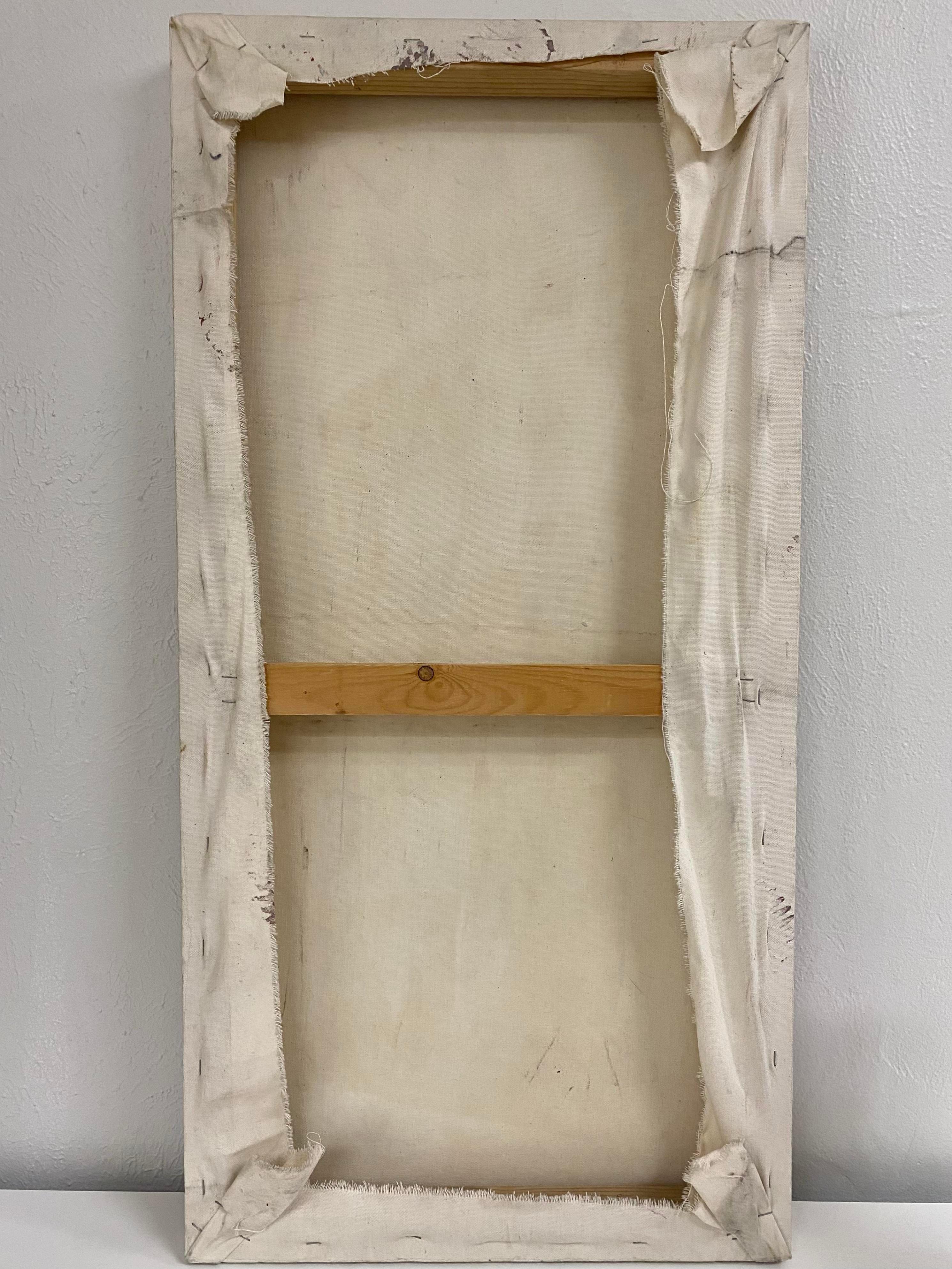 XX secolo Olio surrealista su tela Pittura originale di gamba di mobile in vendita