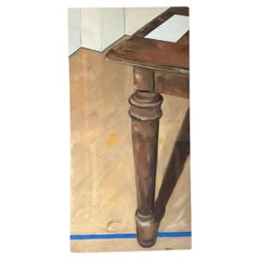 Surrealist Oil on Canvas Painting of Furniture Leg