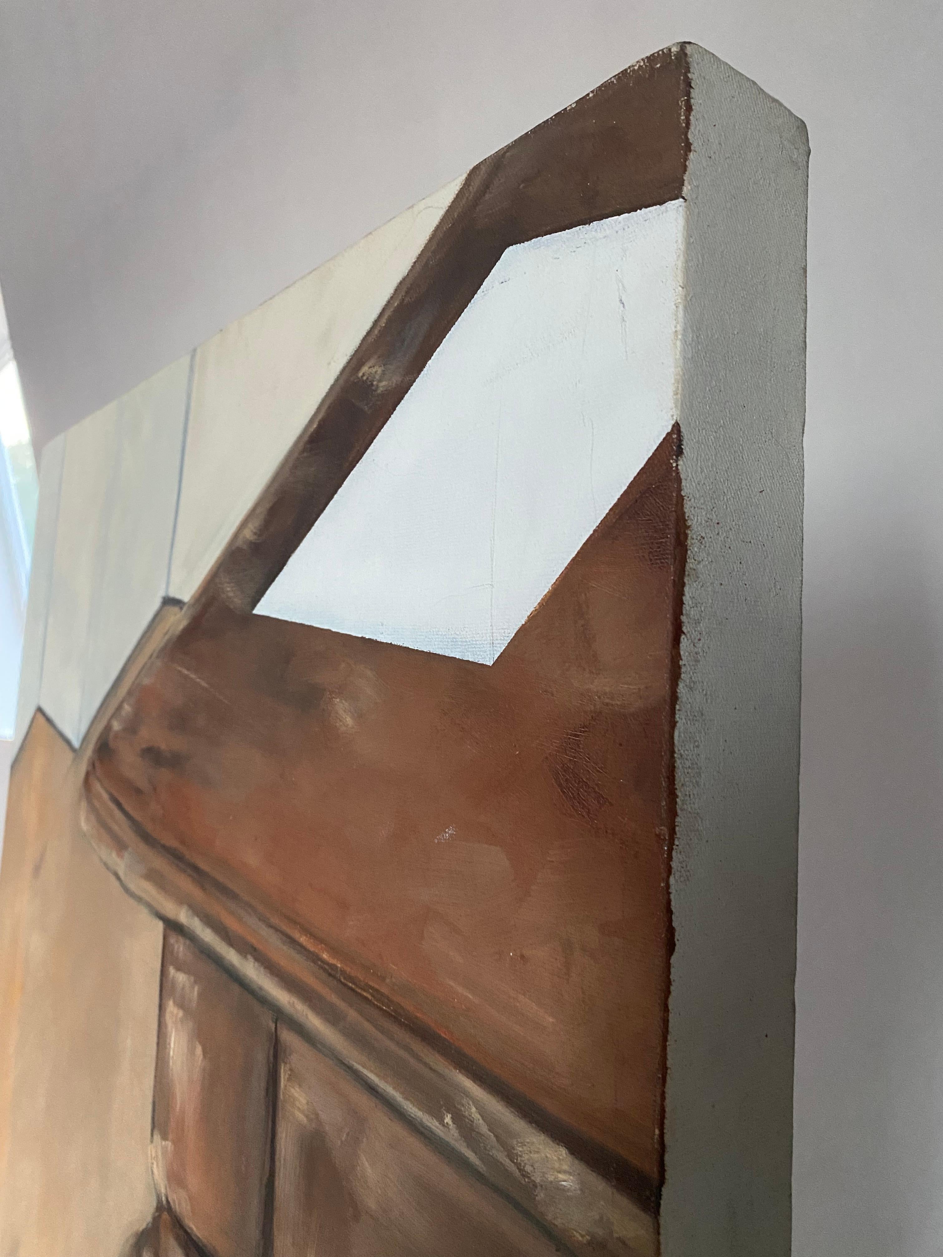 Surrealistisches Originalgemälde, Öl auf Leinwand, Ölgemälde mit Möbelbein im Angebot 10