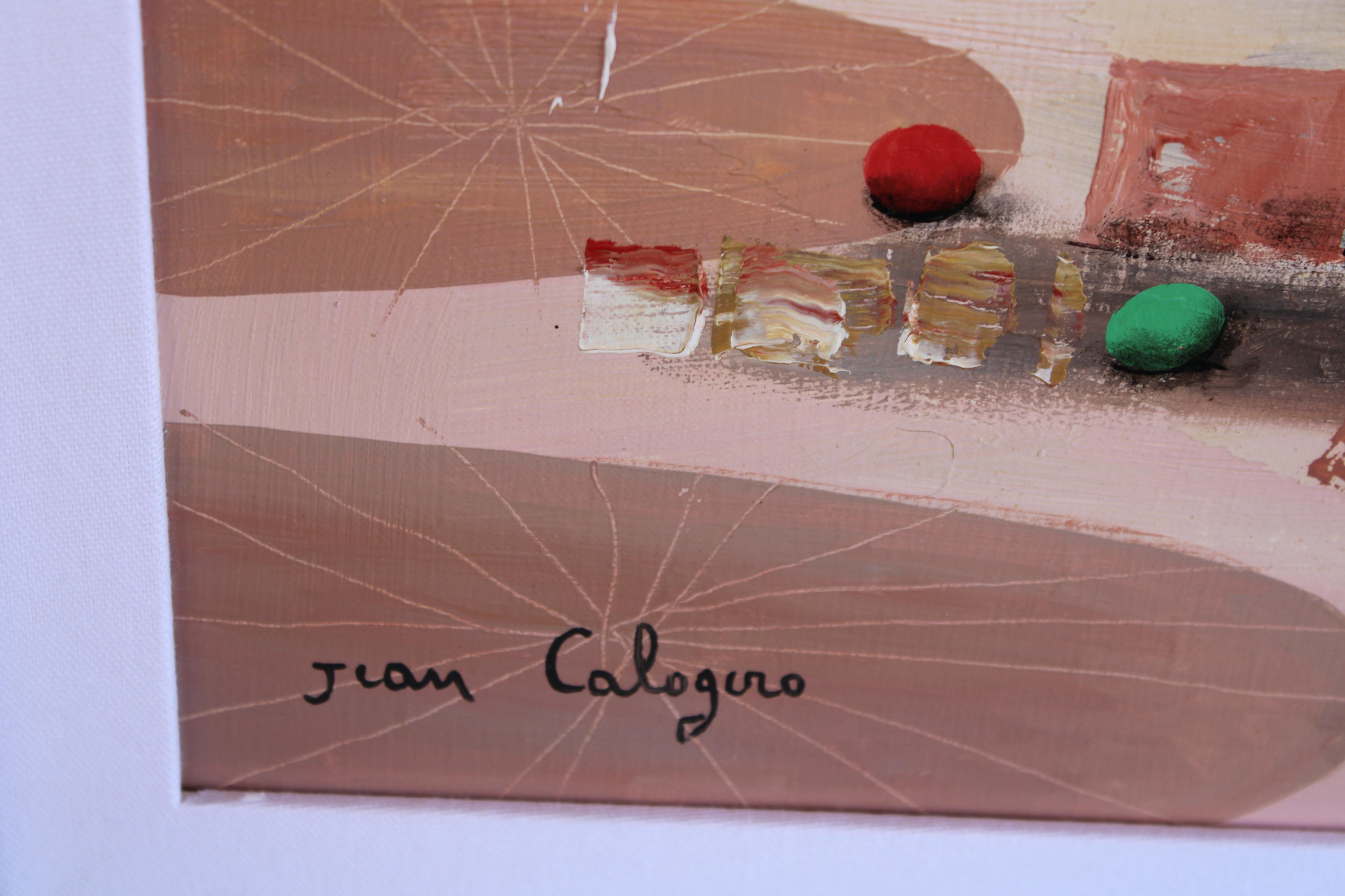 Óleo surrealista de Jean Calogero (1922 - 2001), Carnaval en Venecia en venta 1