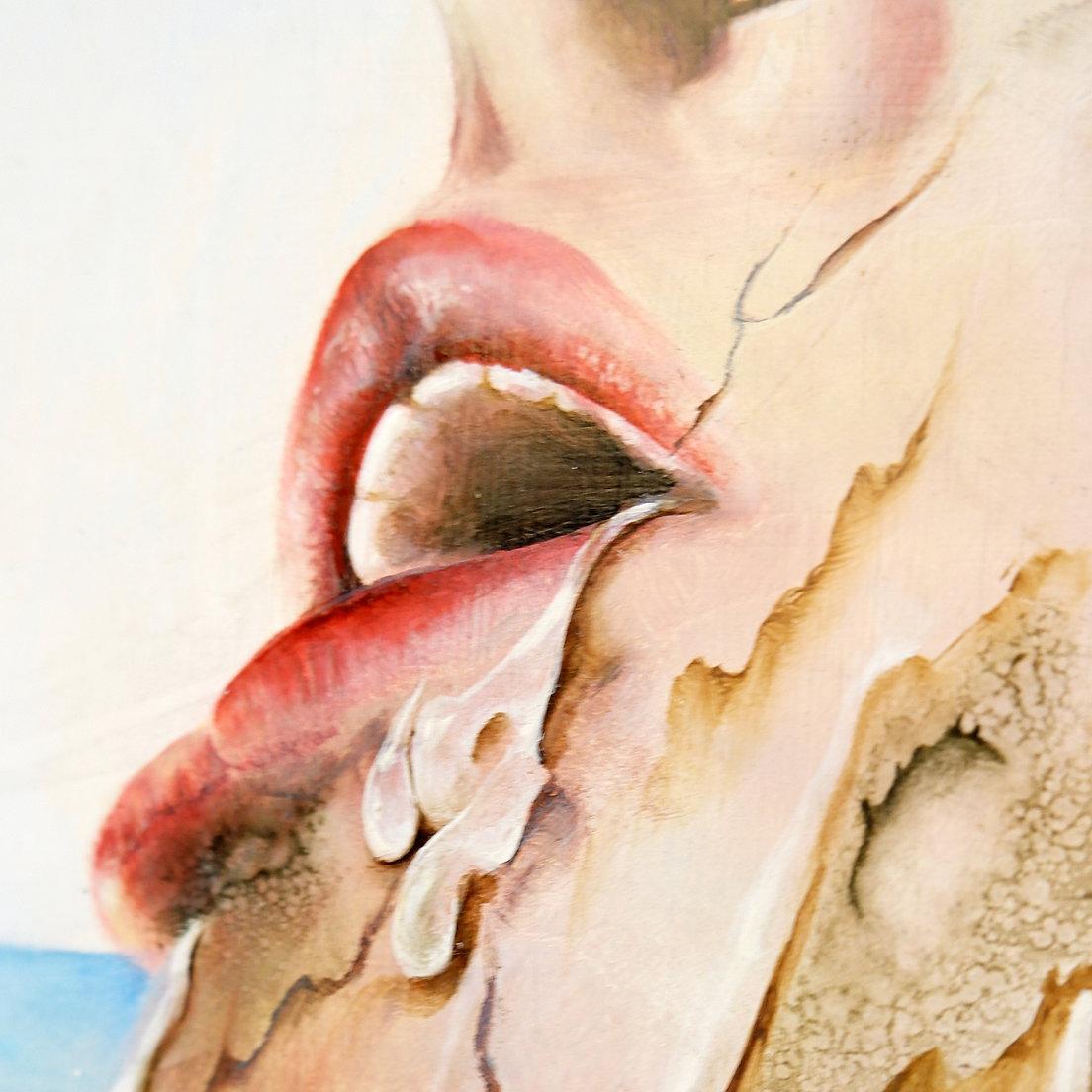 Surrealist oil painting on panel by Joseph Laureys (1944-2020) in vendita 5