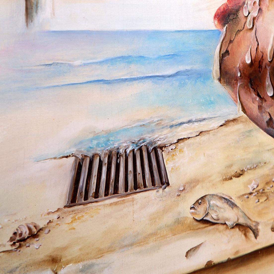 Surrealist oil painting on panel by Joseph Laureys (1944-2020) in vendita 8