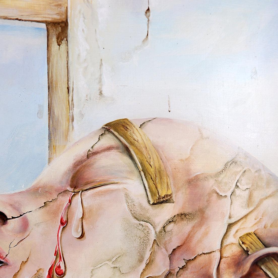 Surrealist oil painting on panel by Joseph Laureys (1944-2020) in vendita 9