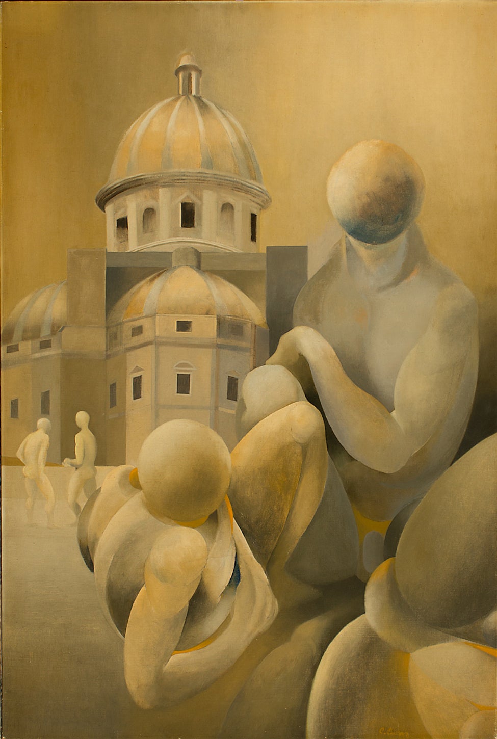 Surrealist Painting By Charles Oscar American Circa 1956