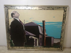 Mid Century Modernist Painting by New York Artist Randy Harter
