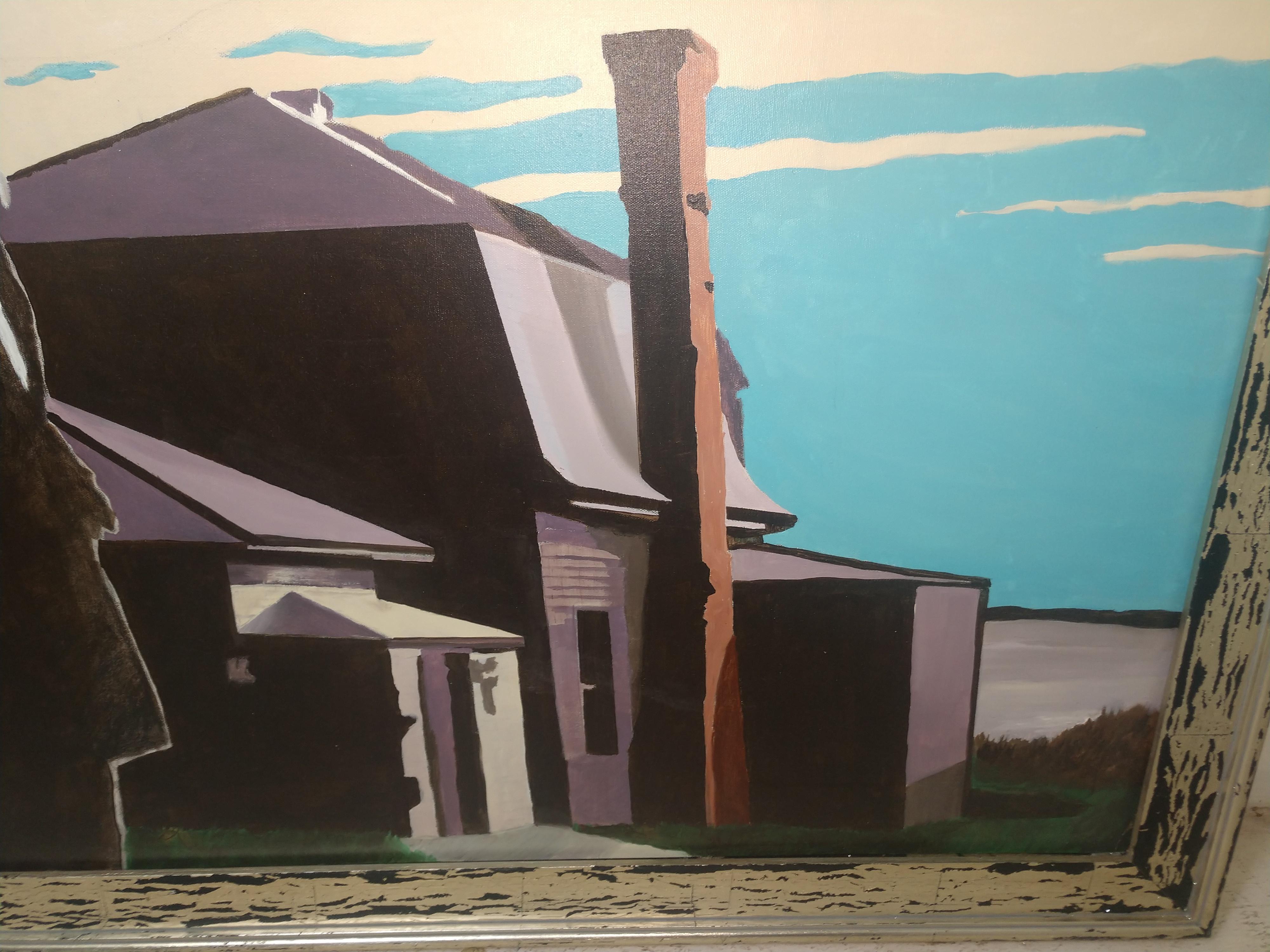 American Classical Mid Century Modernist Painting by New York Artist Randy Harter For Sale