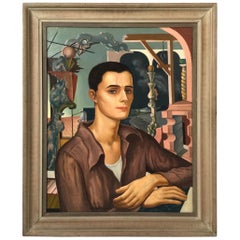 Vintage Surrealist Portrait of Androgynous Figure by William Hugh Ferguson, 1935