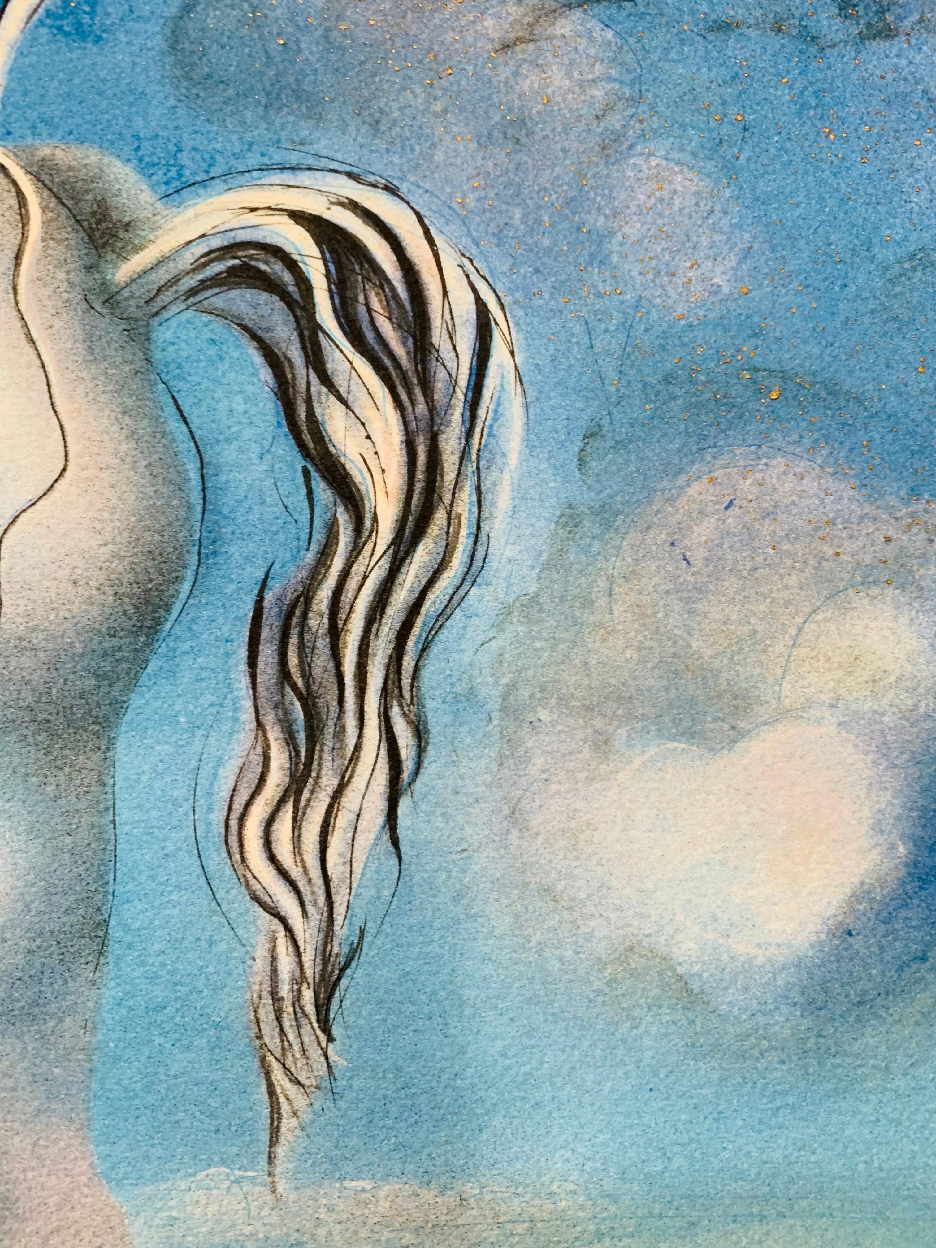 Lithographie surréaliste Salvador Dali Licorne bleue signée et numérotée 87/300 1