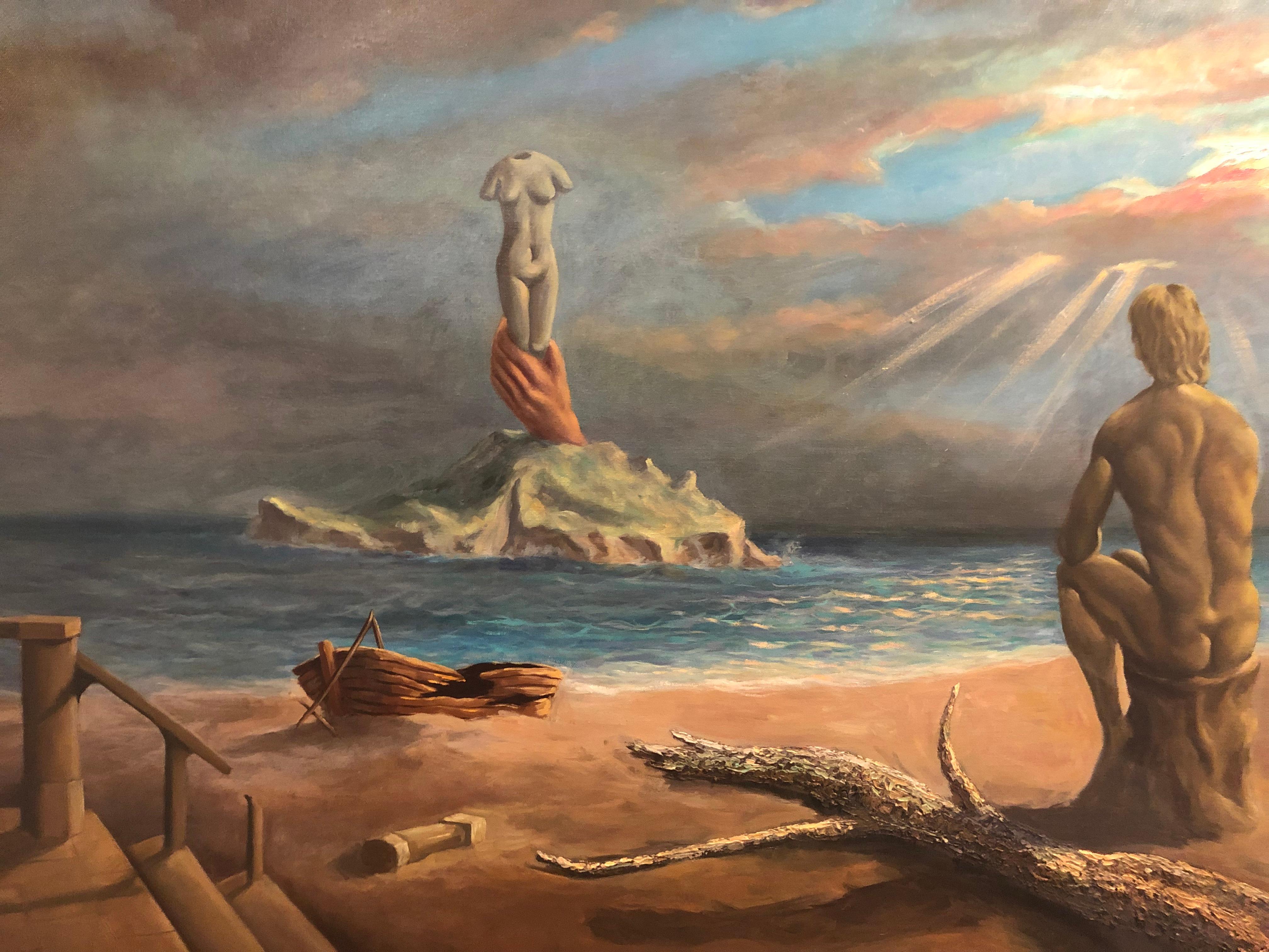 Surrealist Salvador Dali Style Oil on Canvas Signed Hernandez 4