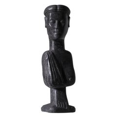 Surrealist Sculpture in Black Marble, France, 1940s