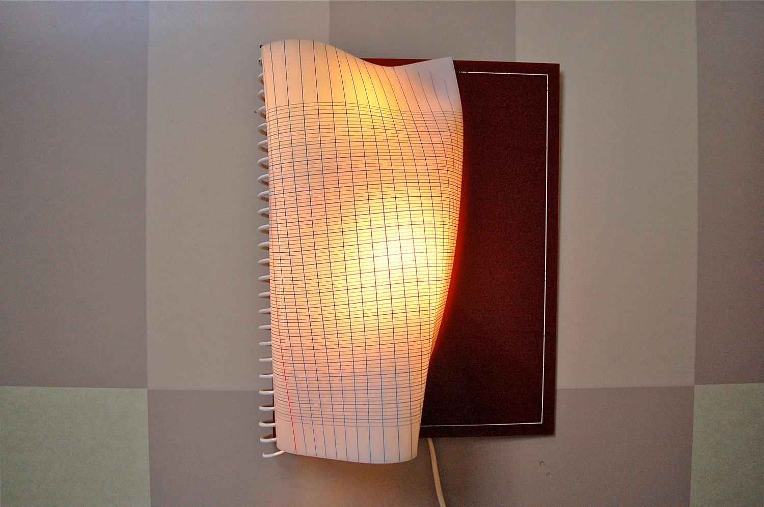 Post-Modern Surrealist Spiral Notebook Wall Light, Late 20th Century For Sale