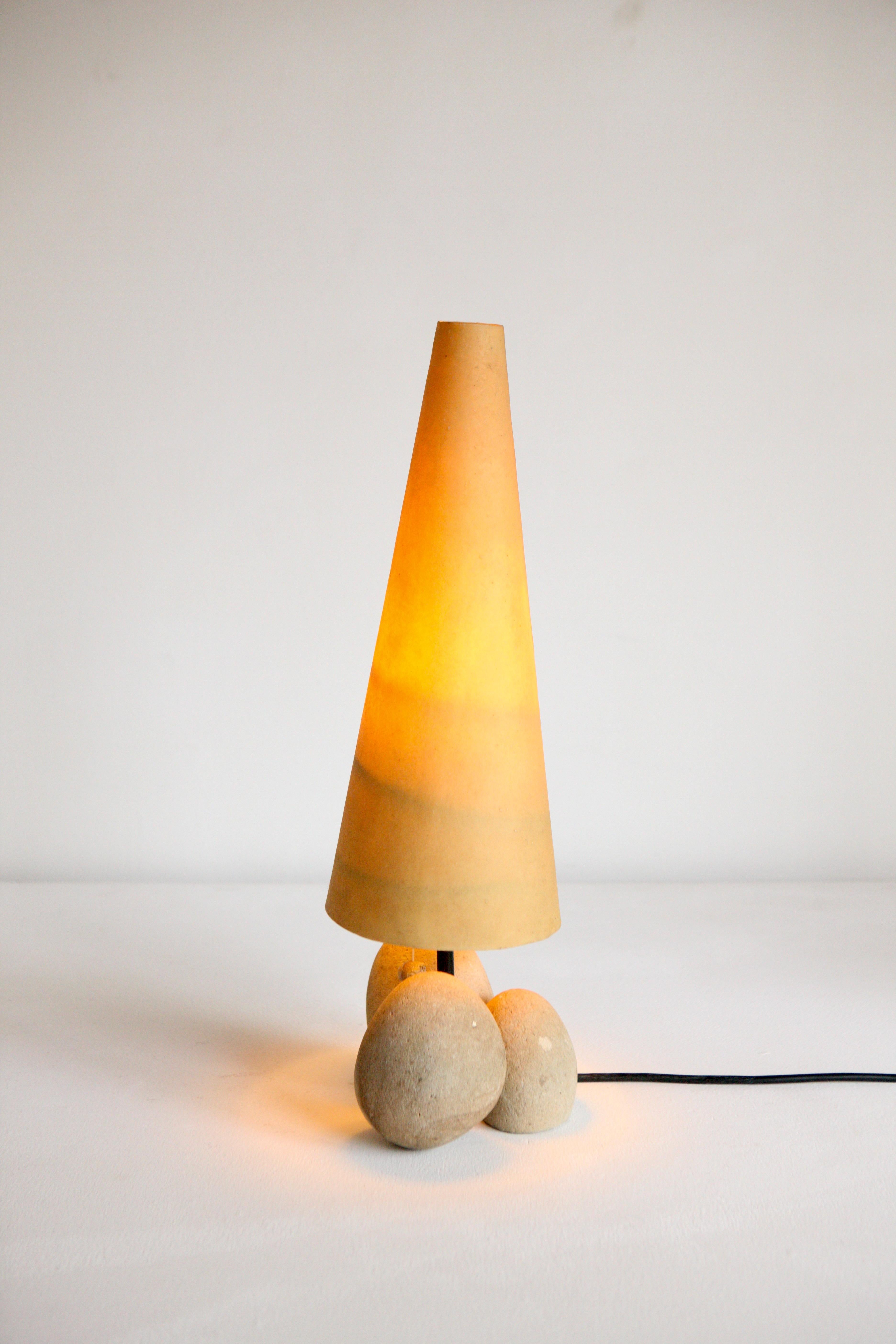 Mid-Century Modern Surrealist Stone and Resin Table Lamp