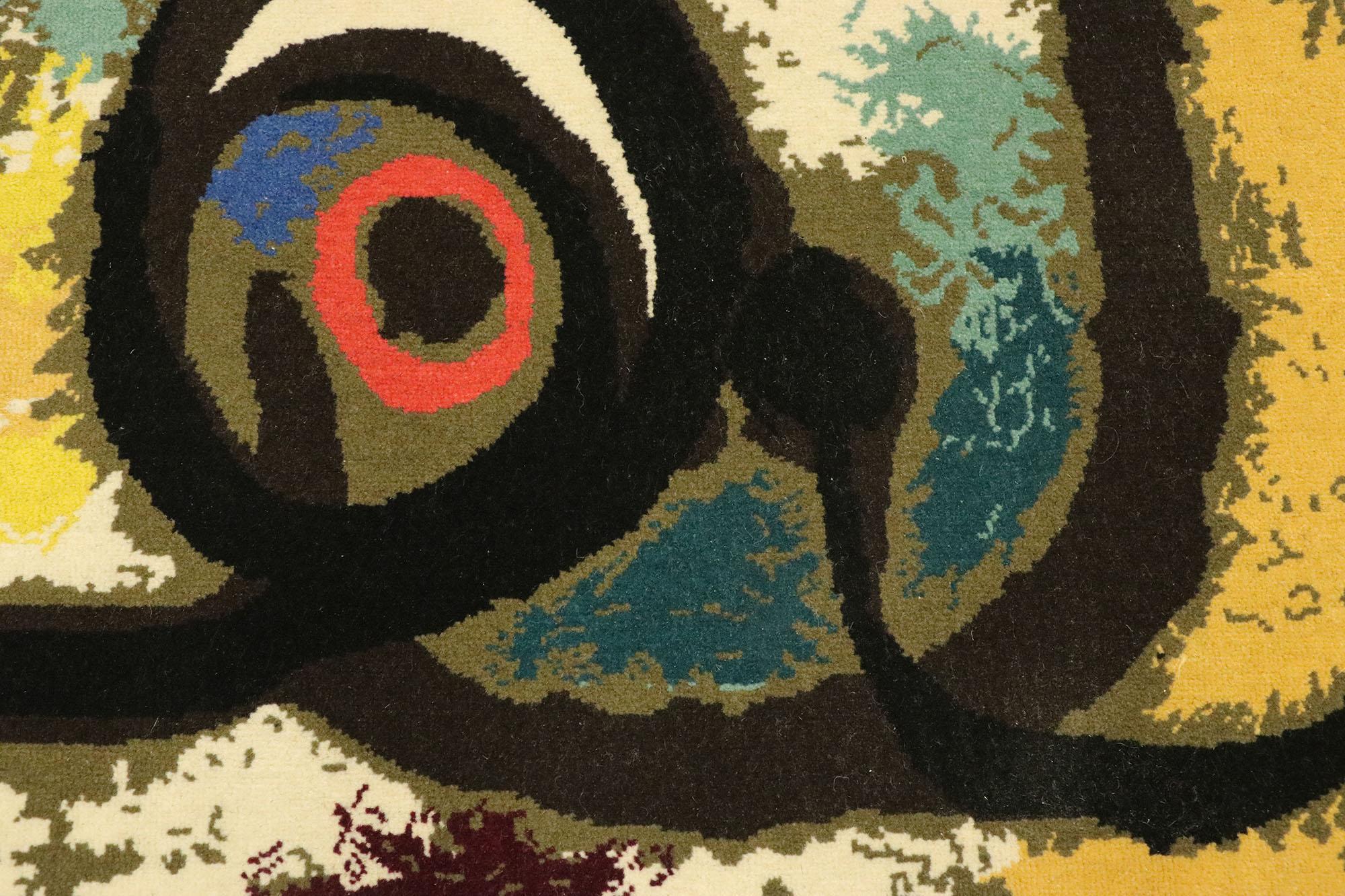 Alfombra surrealista de finales del siglo XX inspirada en Joan Miró, Femme Et Oiseaux Chino en venta