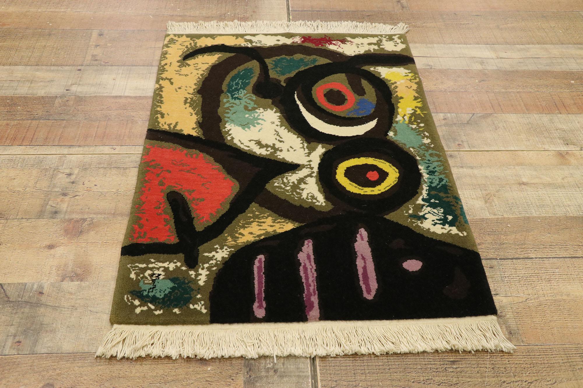 20th Century Surrealist Tapestry after Inspired by Miro's 'Femme Et Oiseaux' Woman and Birds For Sale