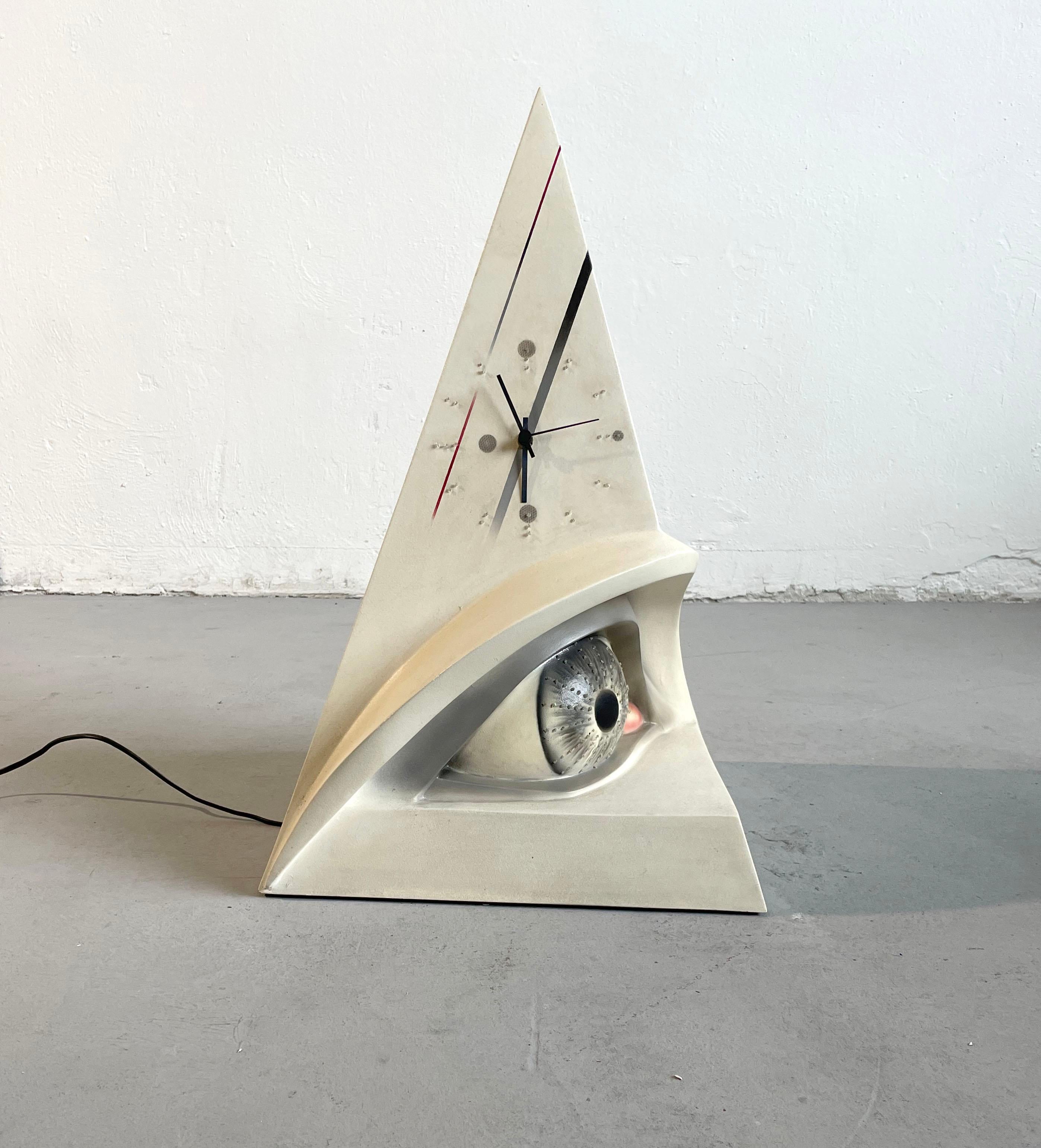 Other Surrealist Table Clock in Fiberglass by Belgian Atelier Sommarti For Sale
