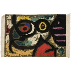 Late 20th Century Surrealist Carpet Inspired by Joan Miró, Femme Et Oiseaux