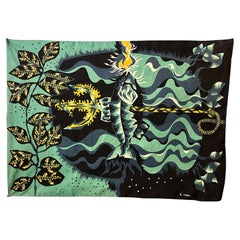 Surrealist Tapestry by Raymond Hurtu, Circa 1960