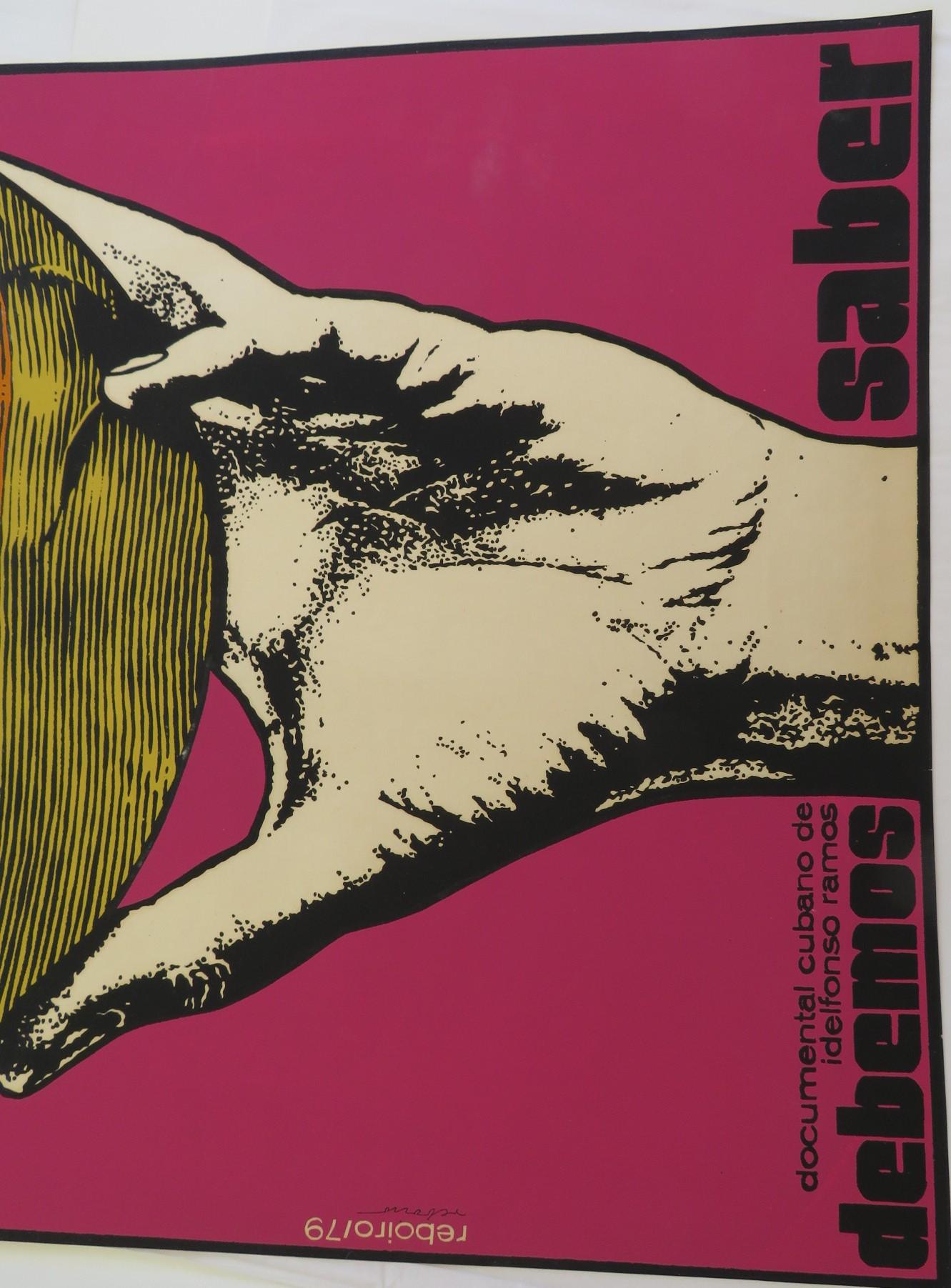  Surrealist Vintage Cuban Documentary Film Poster- Debemos Saber - Reboiro 1979 2