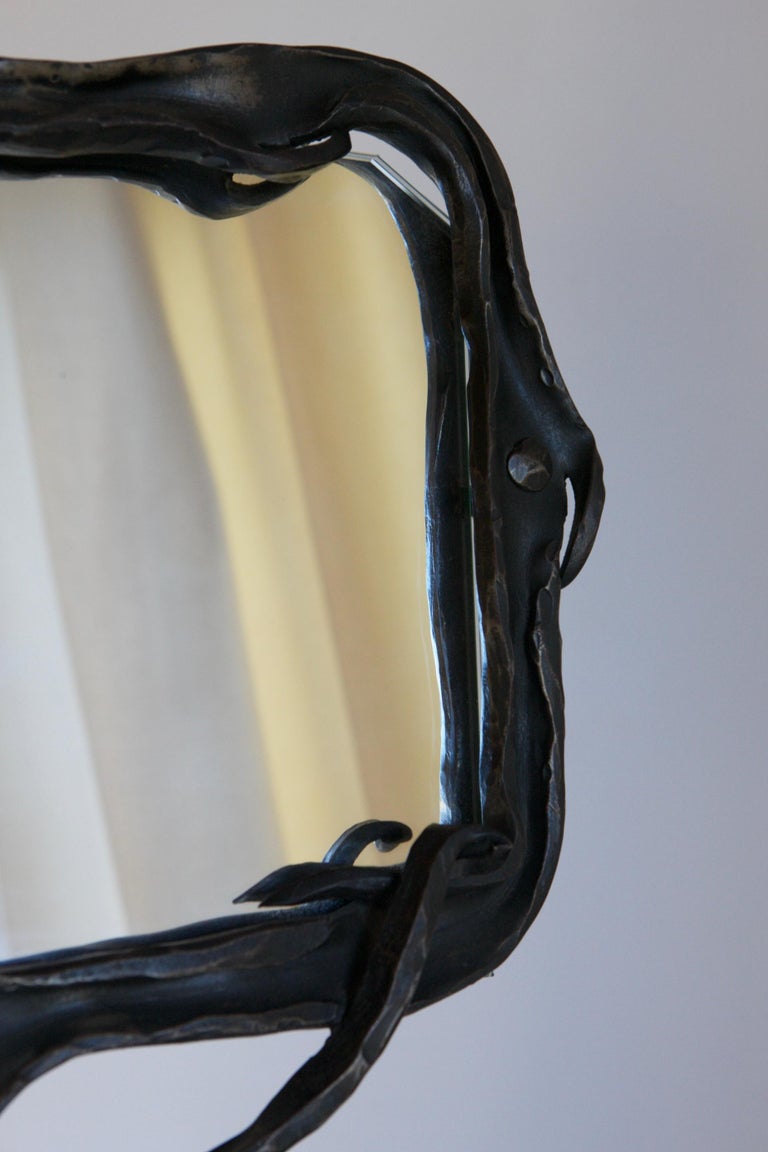 Surrealist Wrought Iron Table Mirror For Sale at 1stDibs