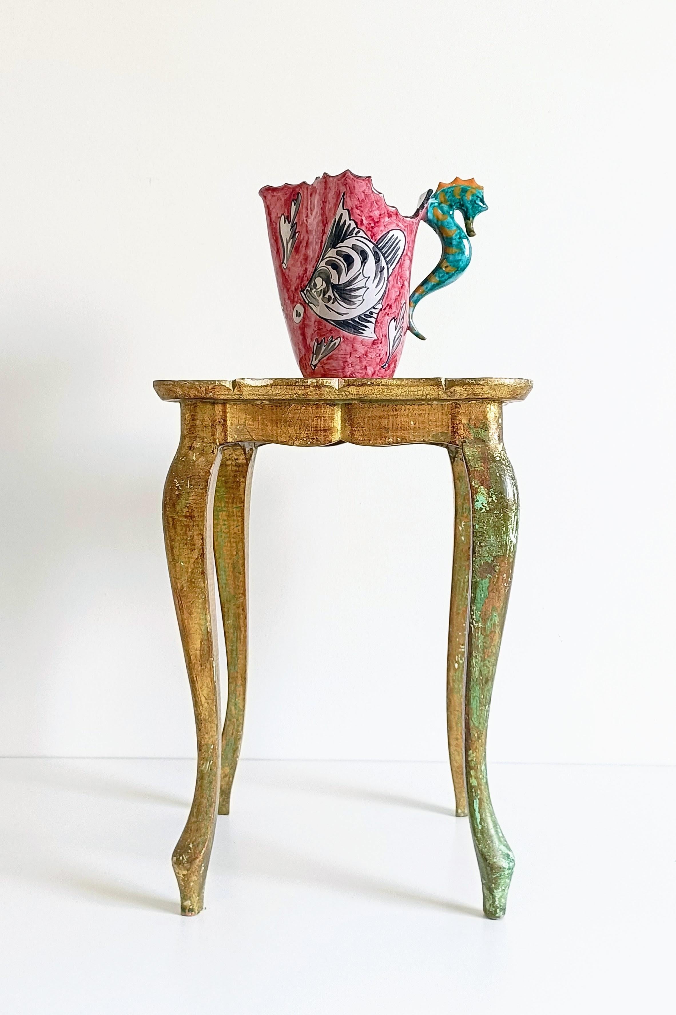 Surrealistic Artistic Majolica Pitcher Signed by Alabbo Amalki, Italy, 1960s For Sale 11