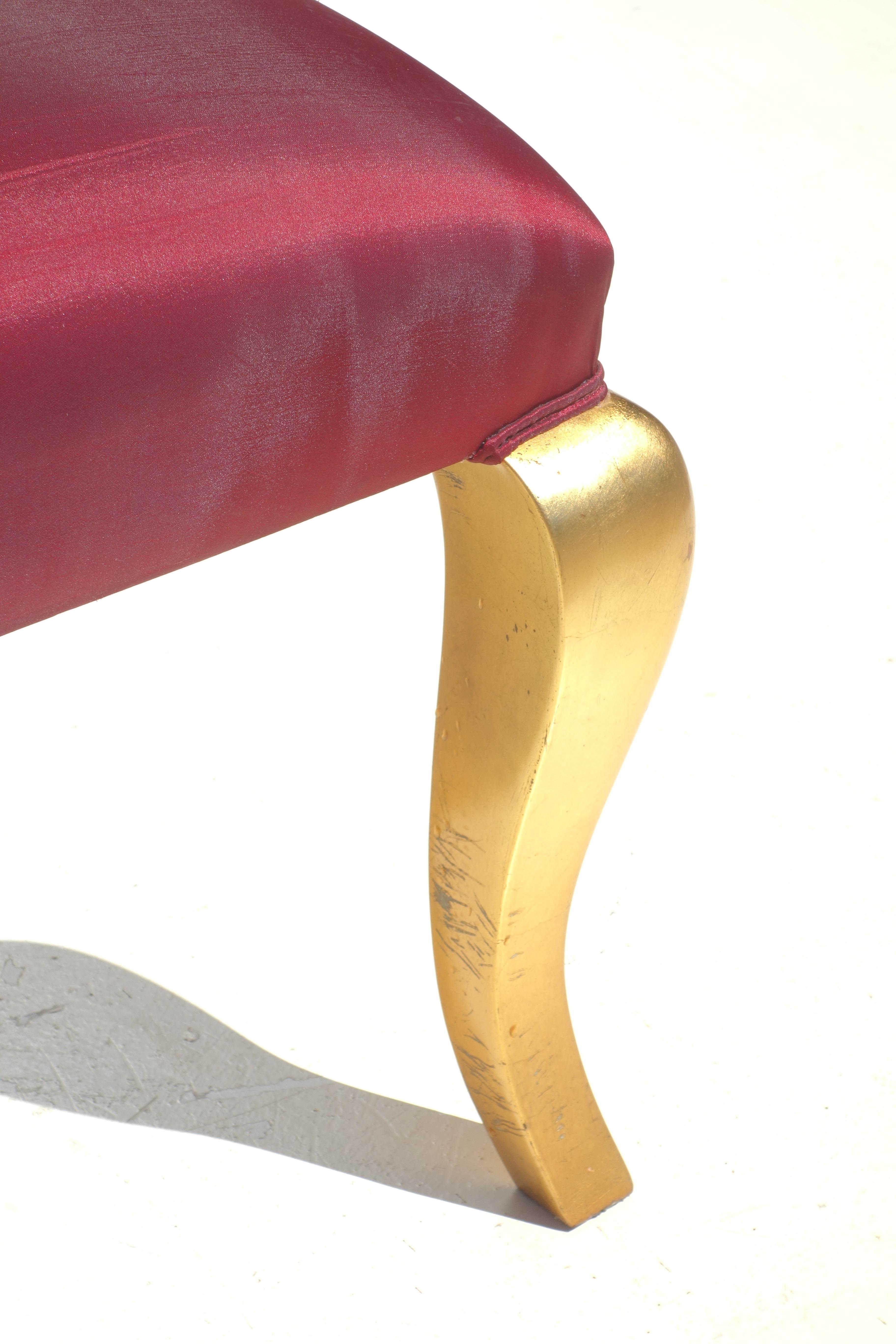 Surrealistic Modern Gold and Red Pair of Chairs For Sale 3