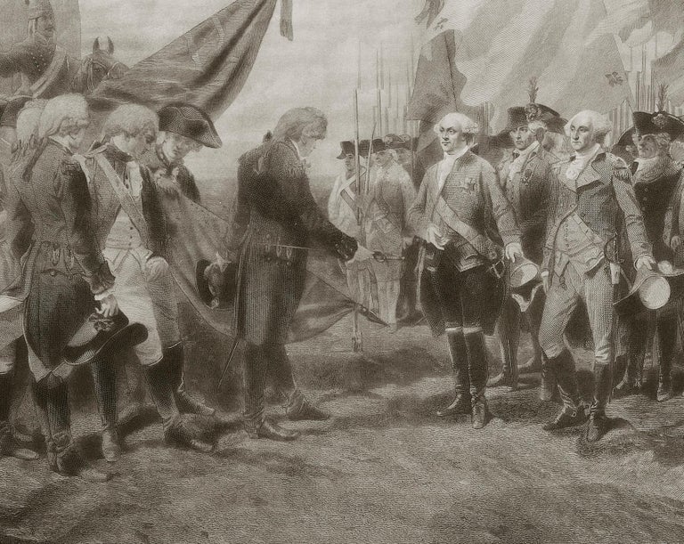 Surrender of Cornwallis at Yorktown, First Edition Engraving For Sale ...
