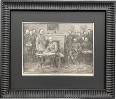 "Surrender of General Lee." Wood Engraving by D. Meeden, after A. R. Waud