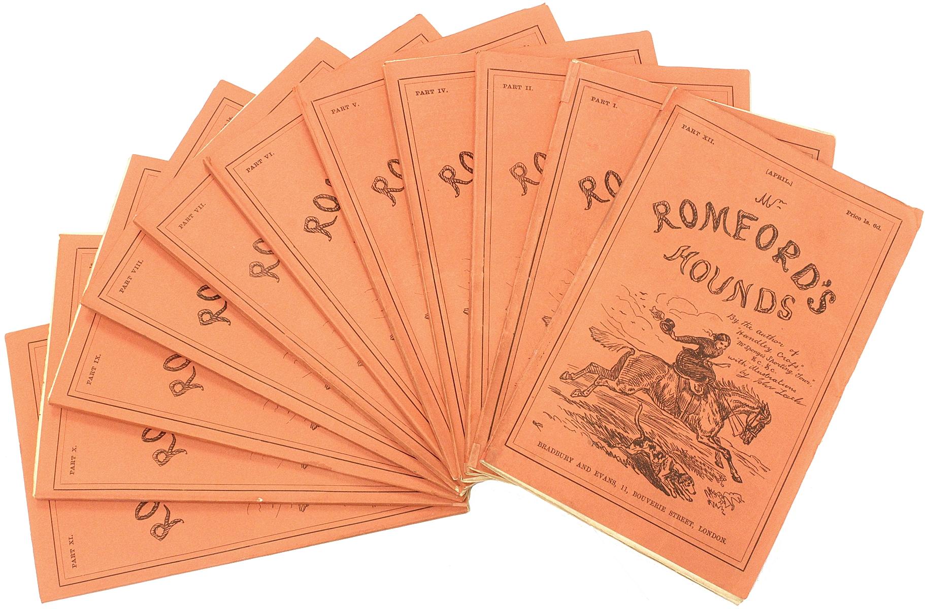 Milieu du XIXe siècle Surtees, M. Facey Romford's Hounds, première édition dans les 12 parties originales de 1864 en vente