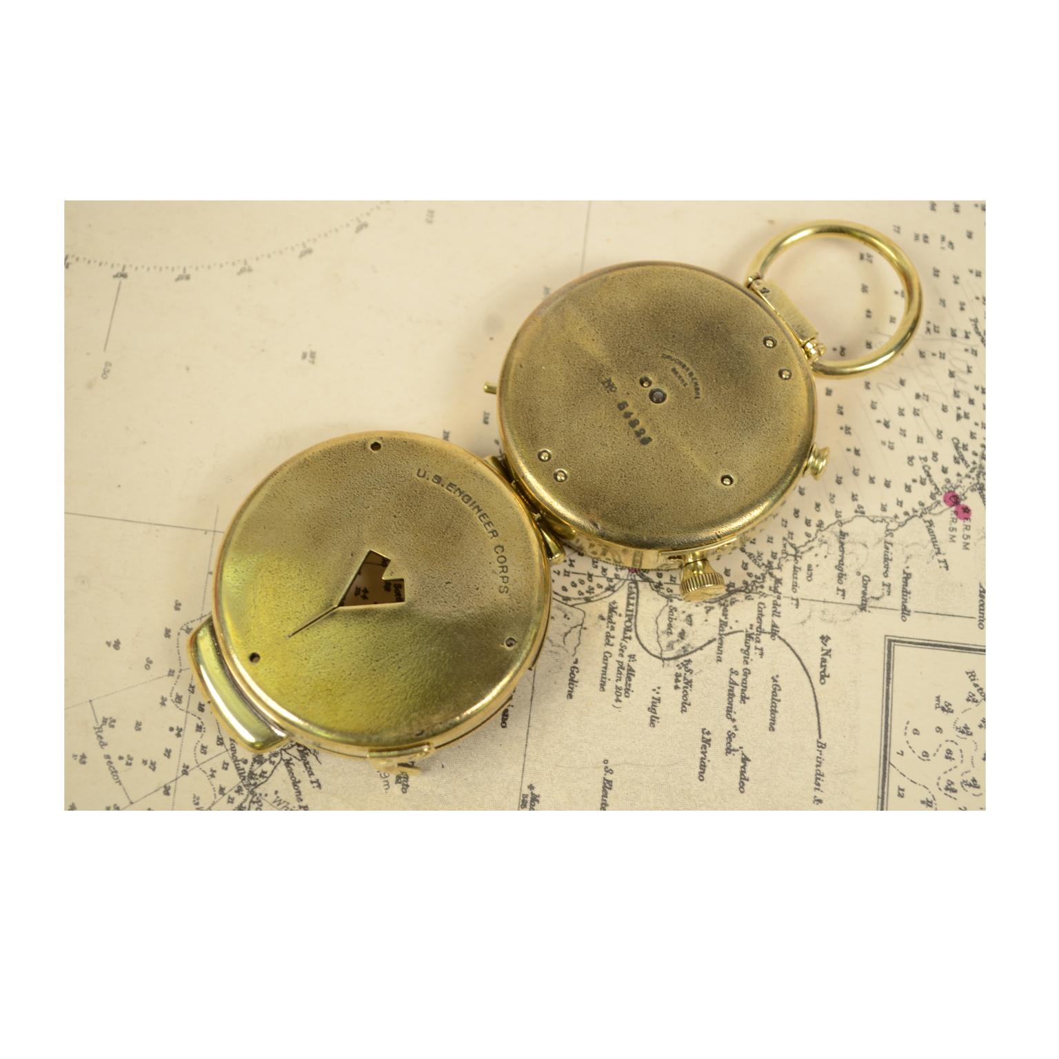 Early 20th Century Survey Compass Swiss Made in 1915 for U.S. Engineer Corps
