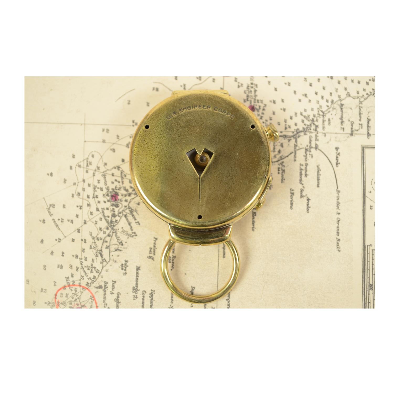 Brass Survey Compass Swiss Made in 1915 for U.S. Engineer Corps