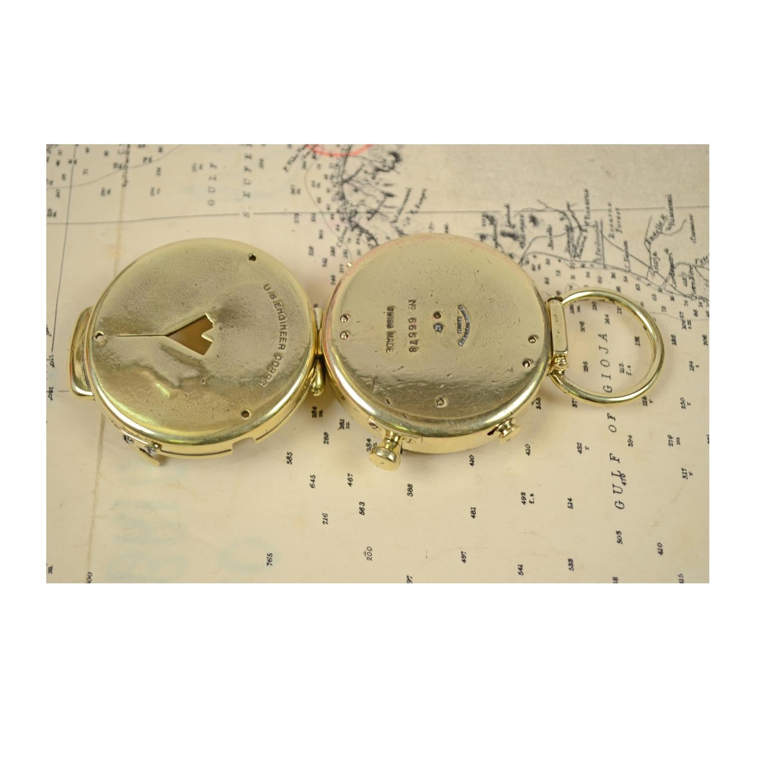 Survey Compass Swiss Made in 1918 for U.S. Engineer Corps In Good Condition In Milan, IT