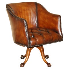 SURVIVOR OF 1940 GERMAN AIR RAID RESTORED ViCTORIAN CHESTERFIELD CAPTAINS CHAIR