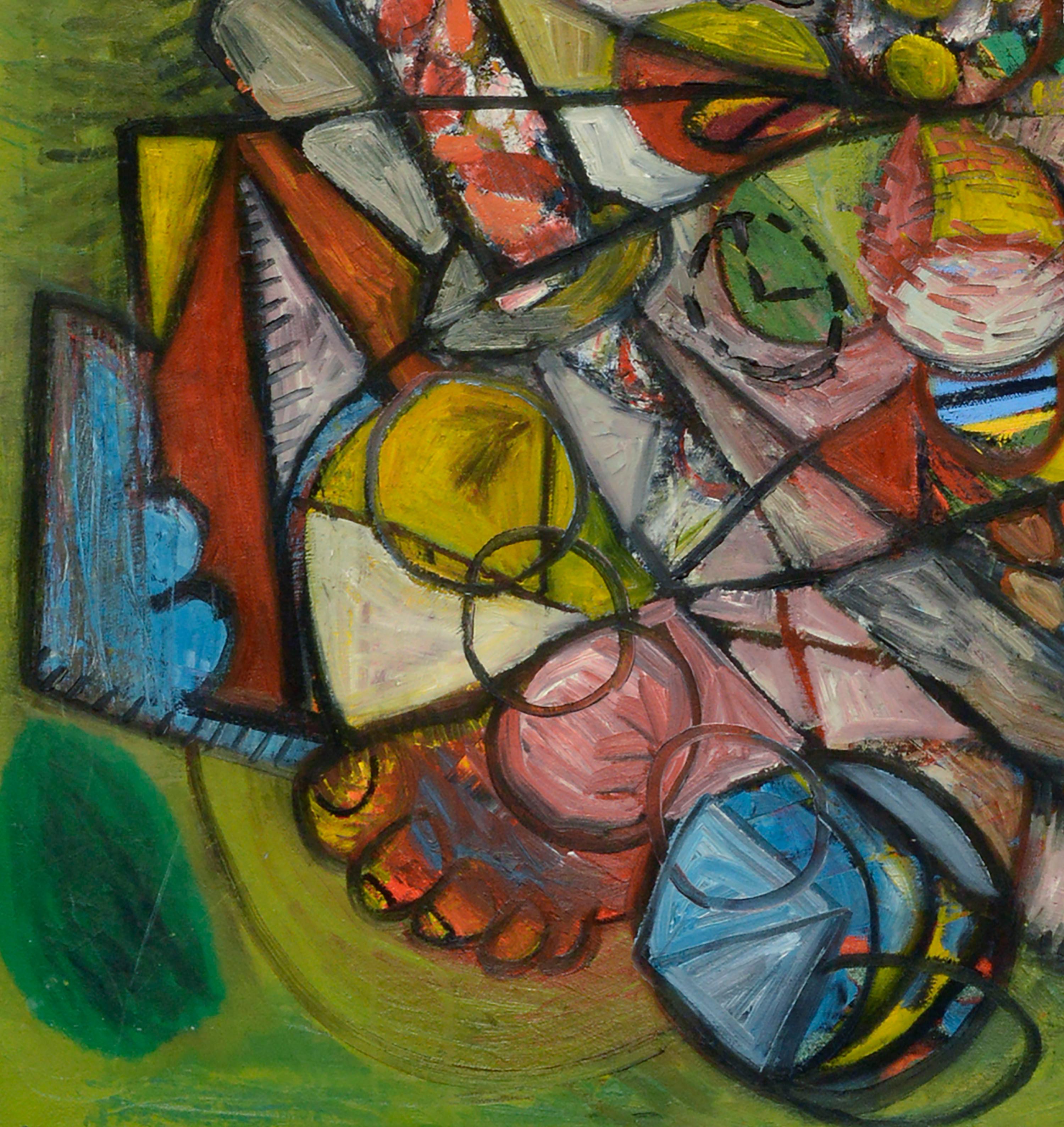 Samurai colorido, abstracto geométrico figurativo moderno a gran escala en venta 1