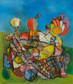 Colorful Samurai, Large-Scale Modern Figural Geometric Abstract