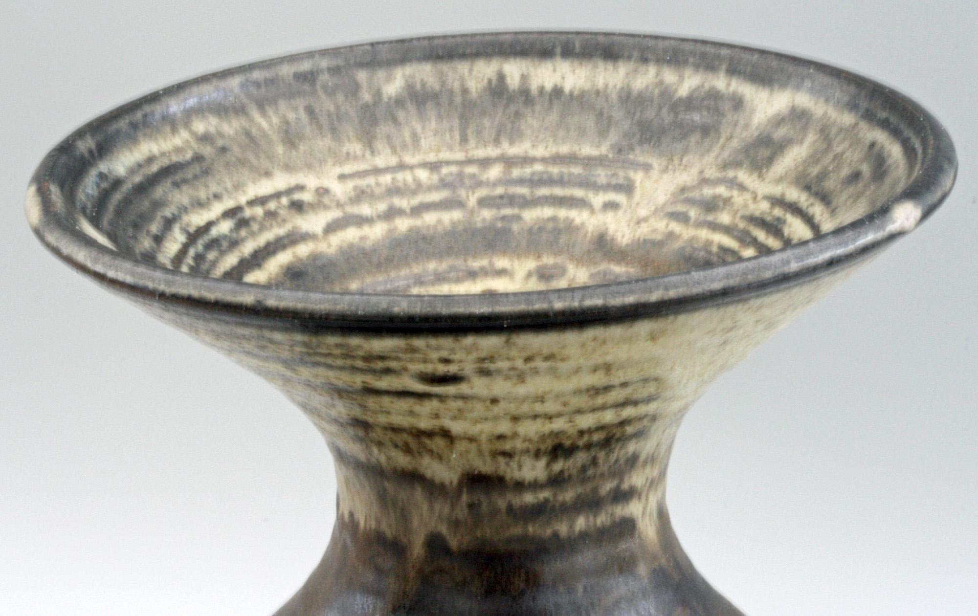 Modern Susan Bennett English Glazed Thrown Studio Pottery Vase For Sale