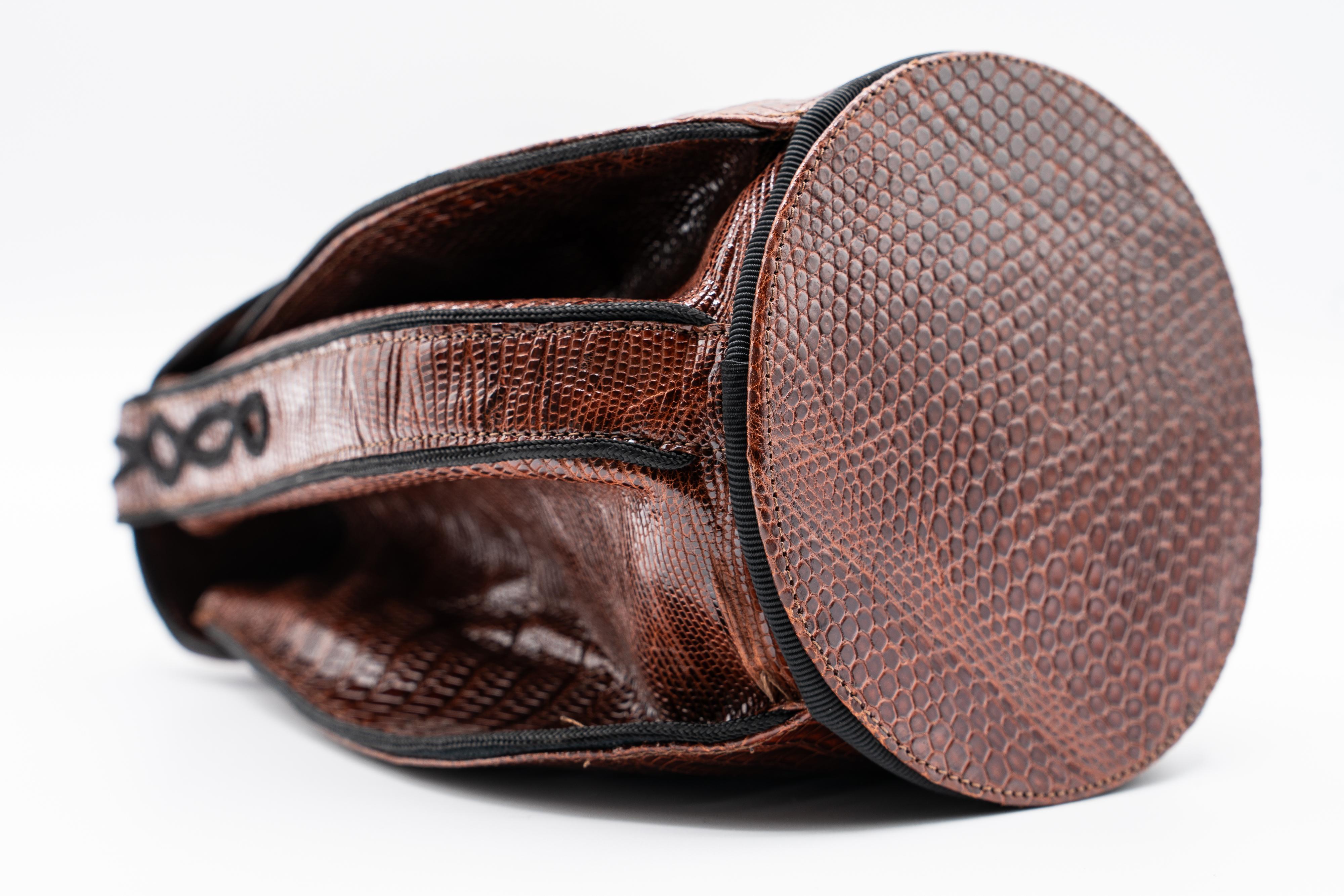 Susan Bennis Warren Edwards Brown Leather Teardrop Bag For Sale 2
