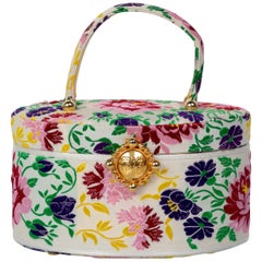 Susan Bennis Warren Edwards Floral Brocade Vintage Top Handle Bag