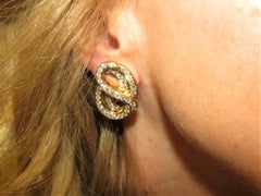 Susan Berman 18 Karat Yellow Gold Diamond Earclips