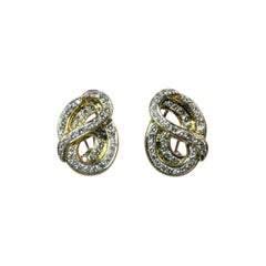 Susan Berman 18 Karat Yellow Gold Diamond Earclips