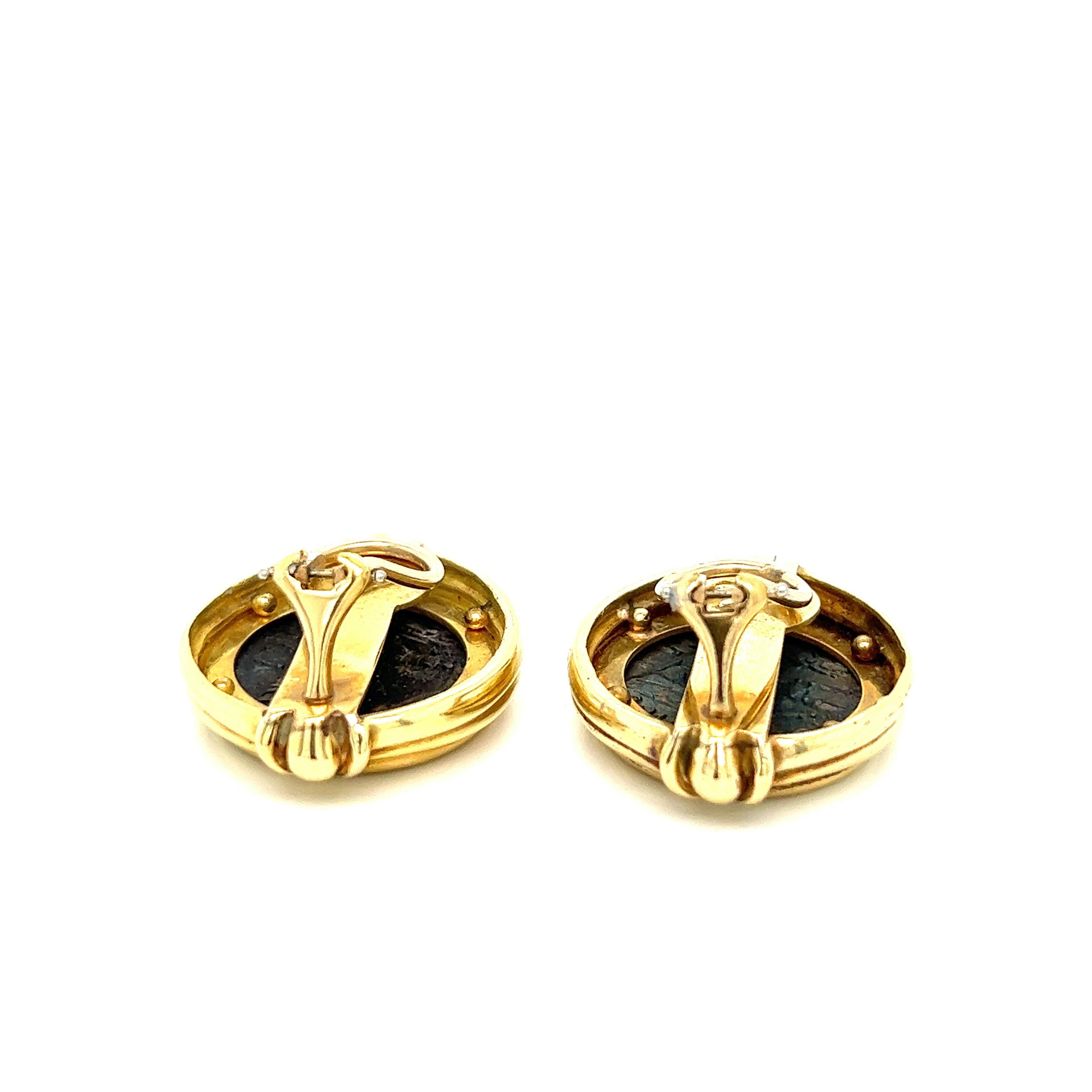 Women's Susan Berman Ancient Roman Gold Coin Ear Clips For Sale