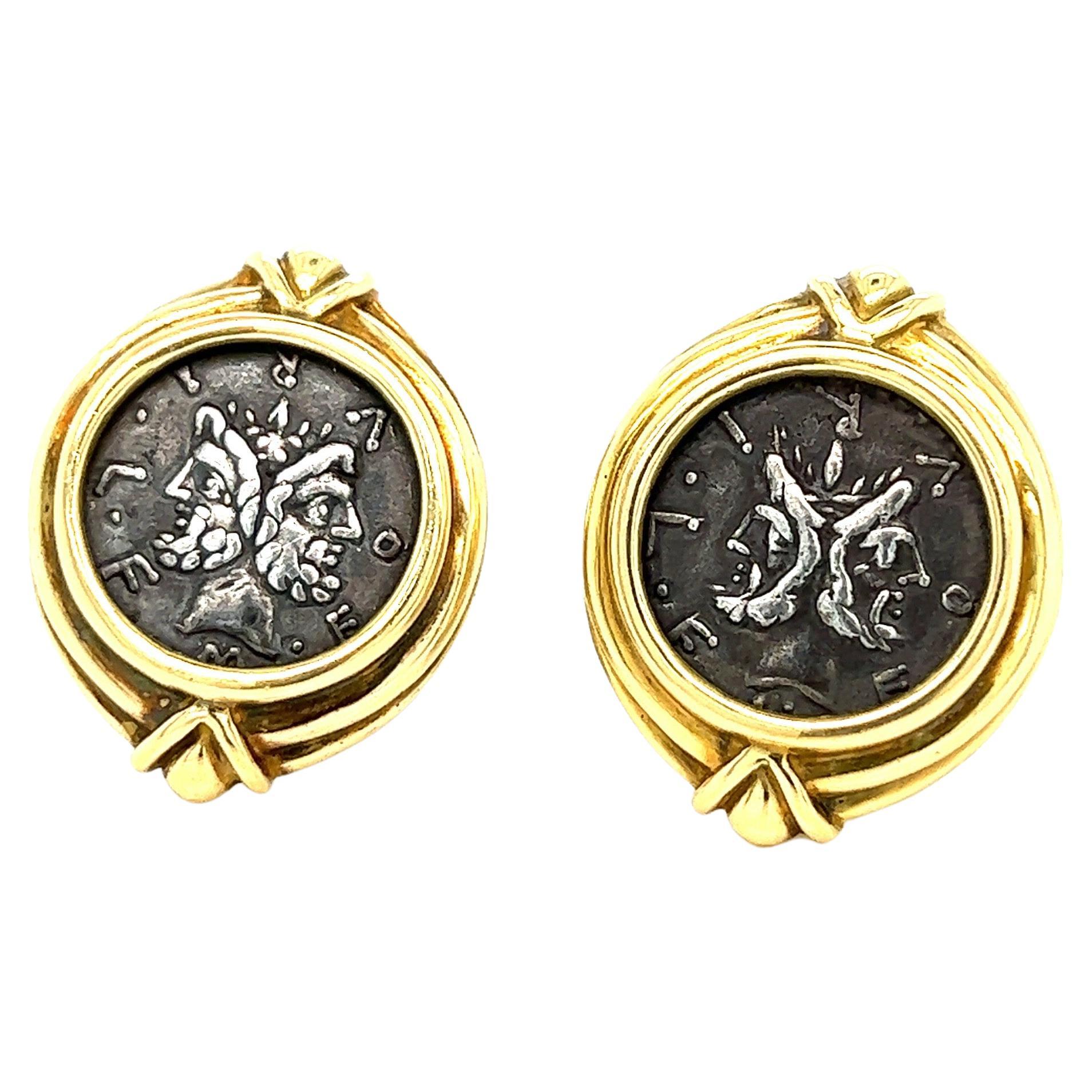 Susan Berman Ancient Roman Gold Coin Ear Clips For Sale